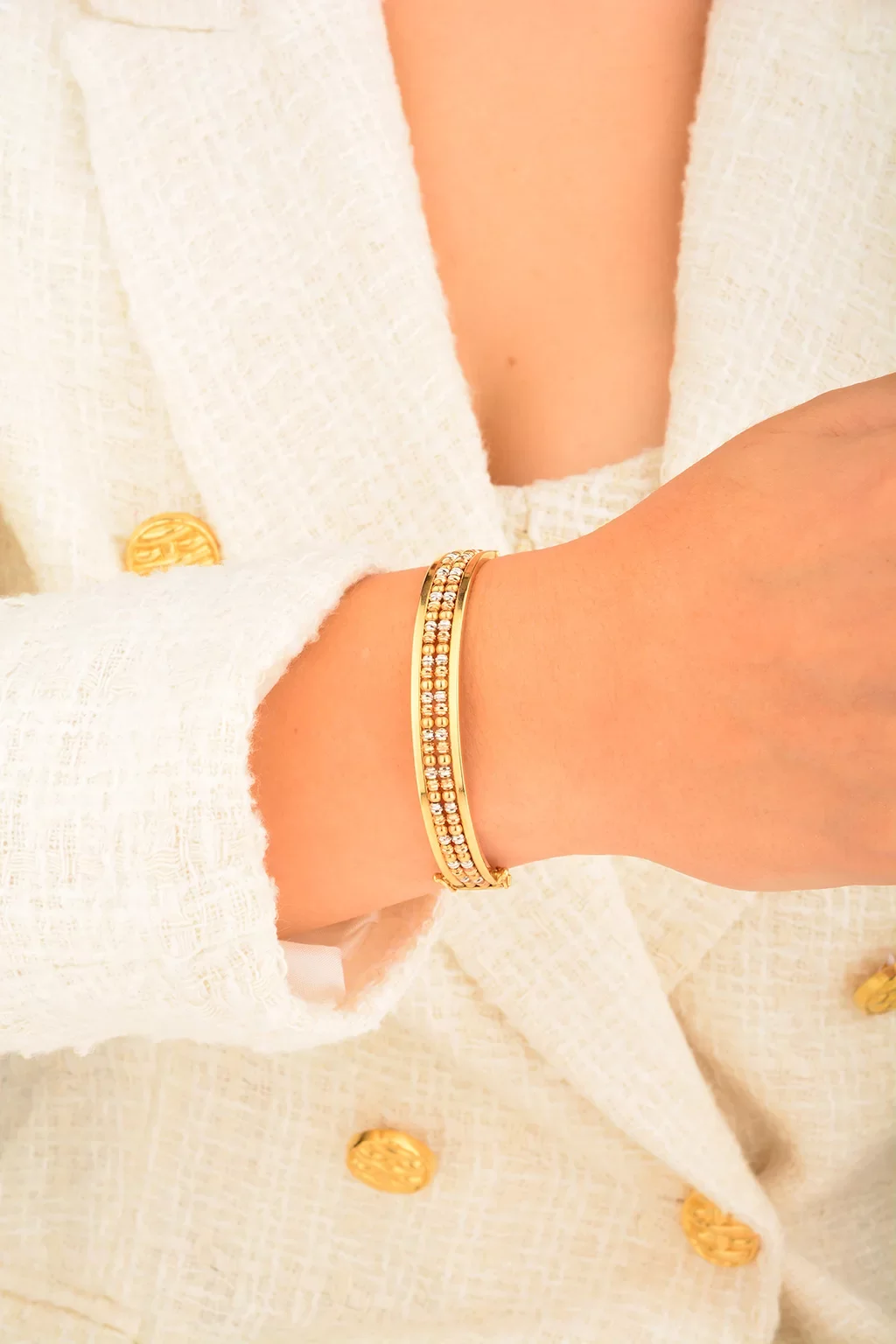 Cebeci 14 Ayar Kelepçeli Toplu Altın Bilezik