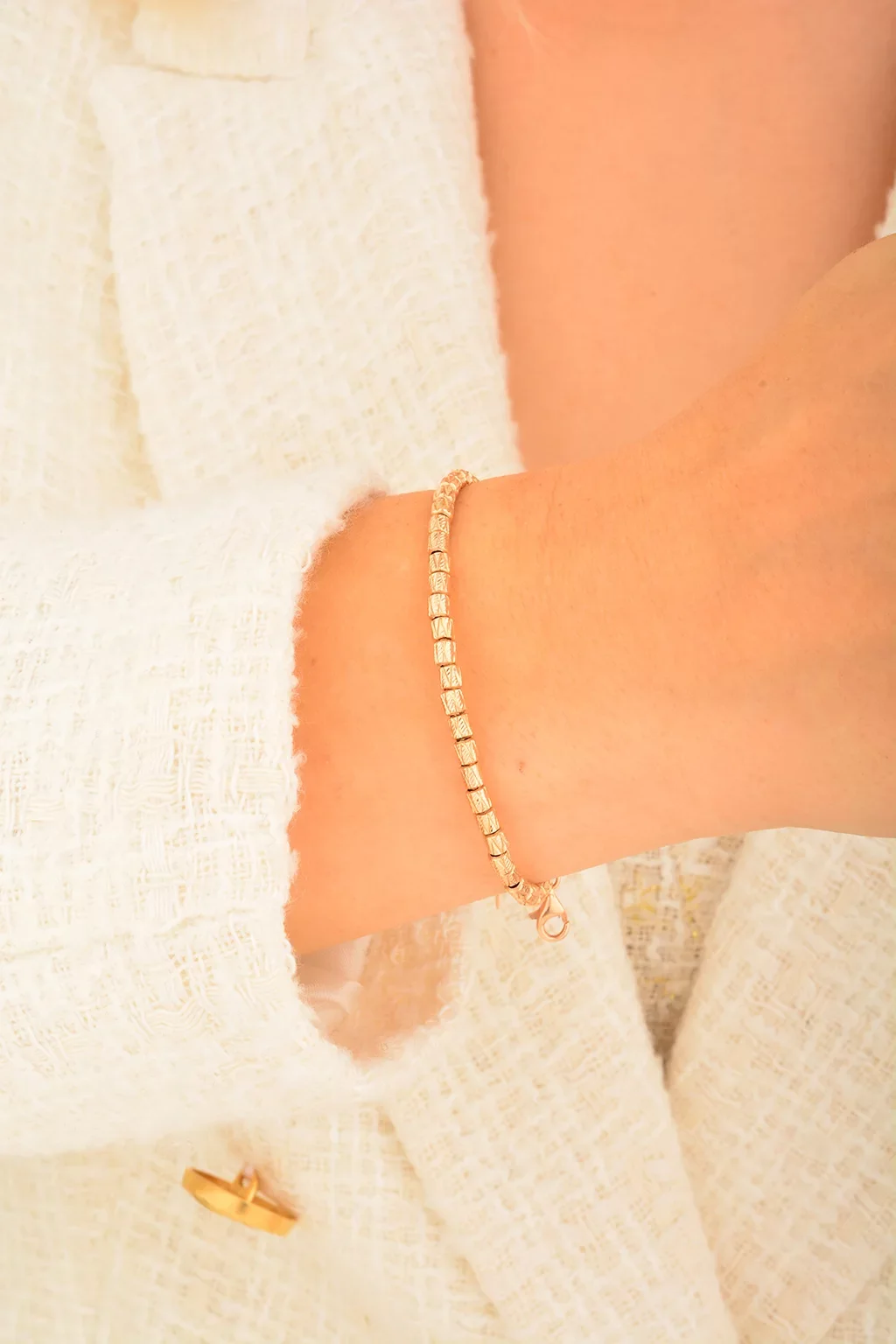 Cebeci 14 Ayar Küplü Rose Kelepçe Altın Bilezik