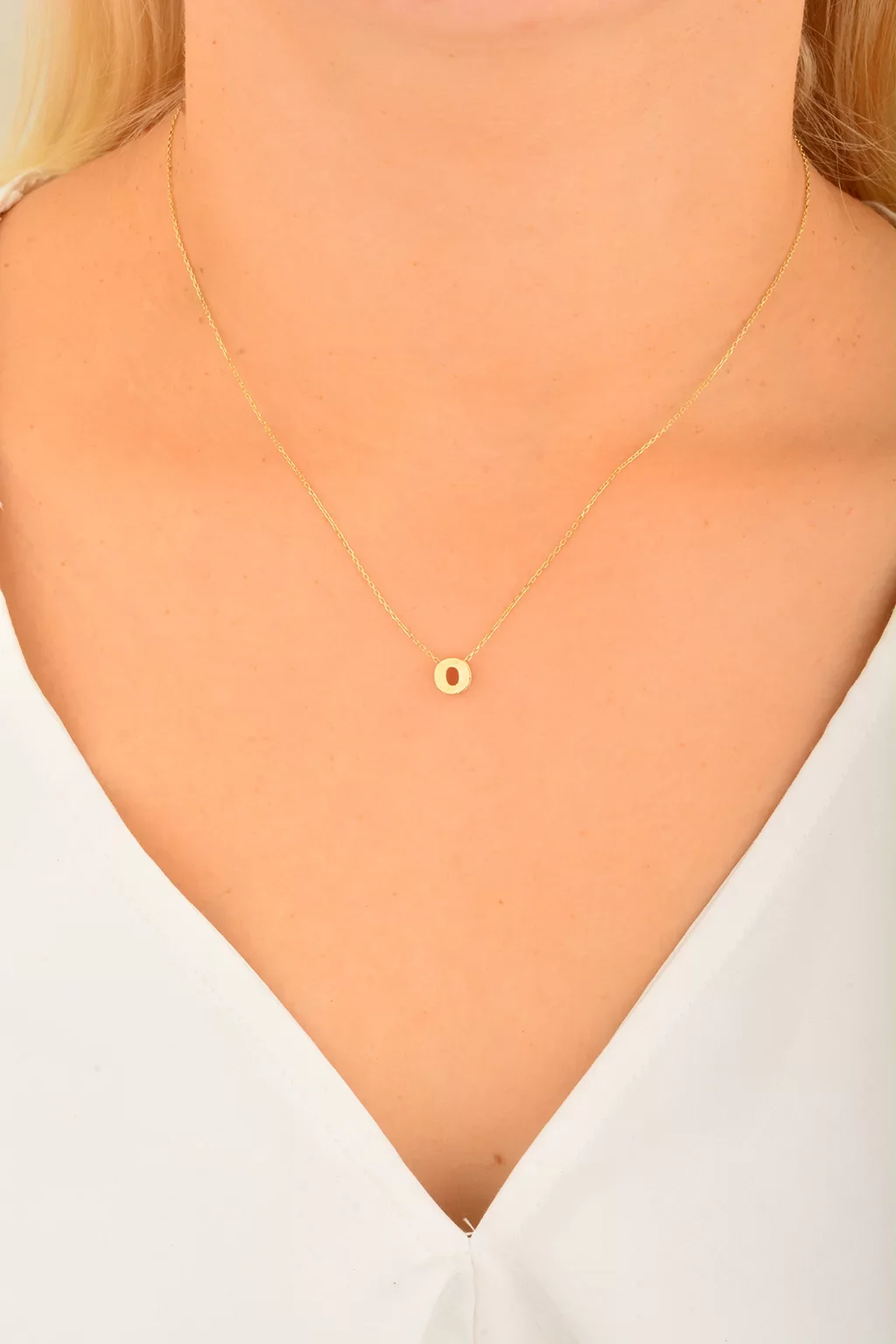 Cebeci 14 Ayar O Harfli Altın Kolye