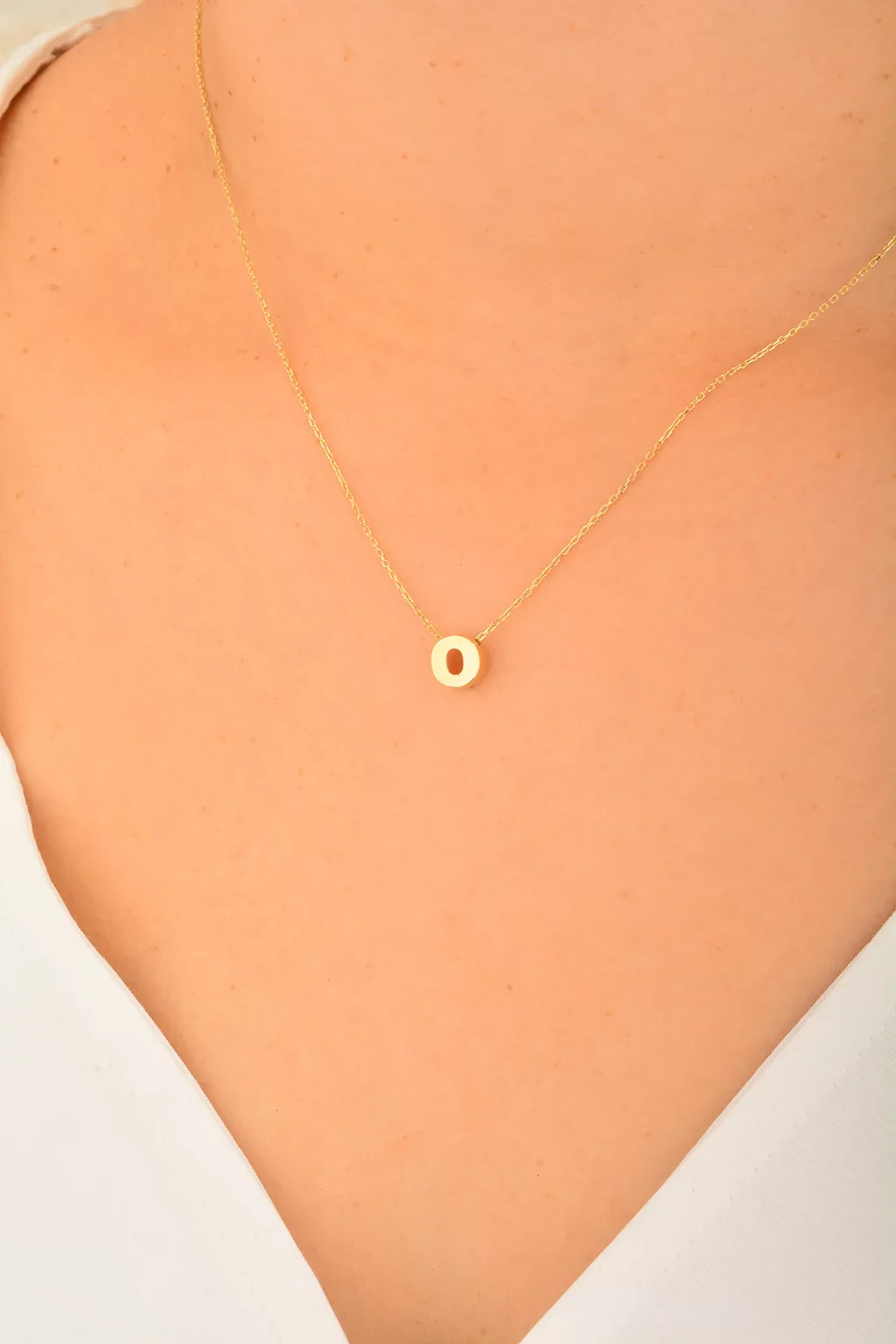 Cebeci 14 Ayar O Harfli Altın Kolye