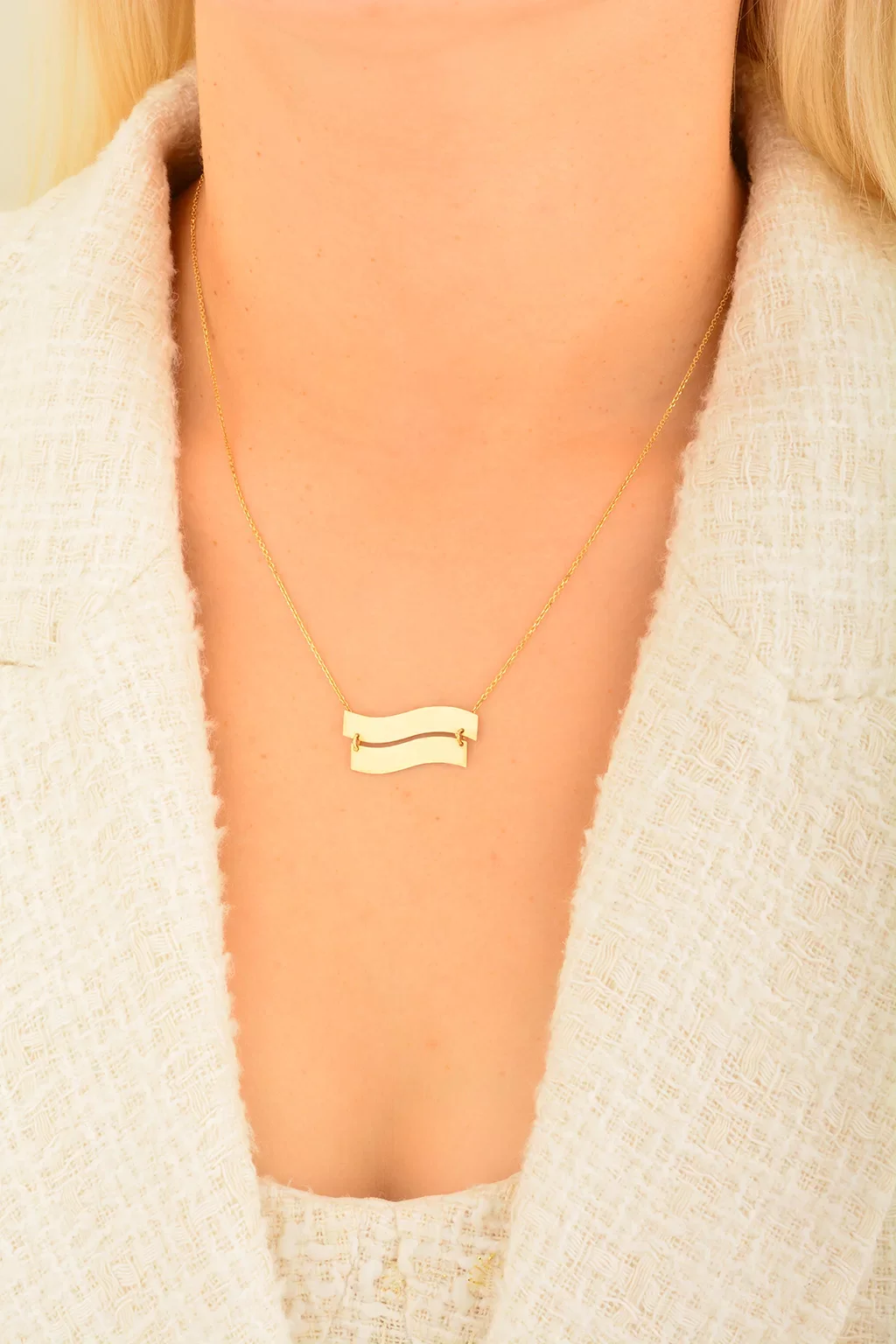 Cebeci 14 Ayar Plaka Altın Kolye