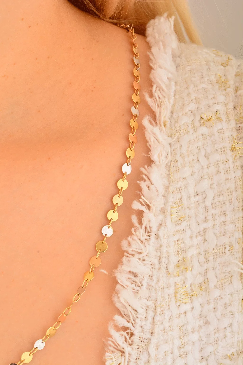 Cebeci 14 Ayar Pullu Altın Kolye