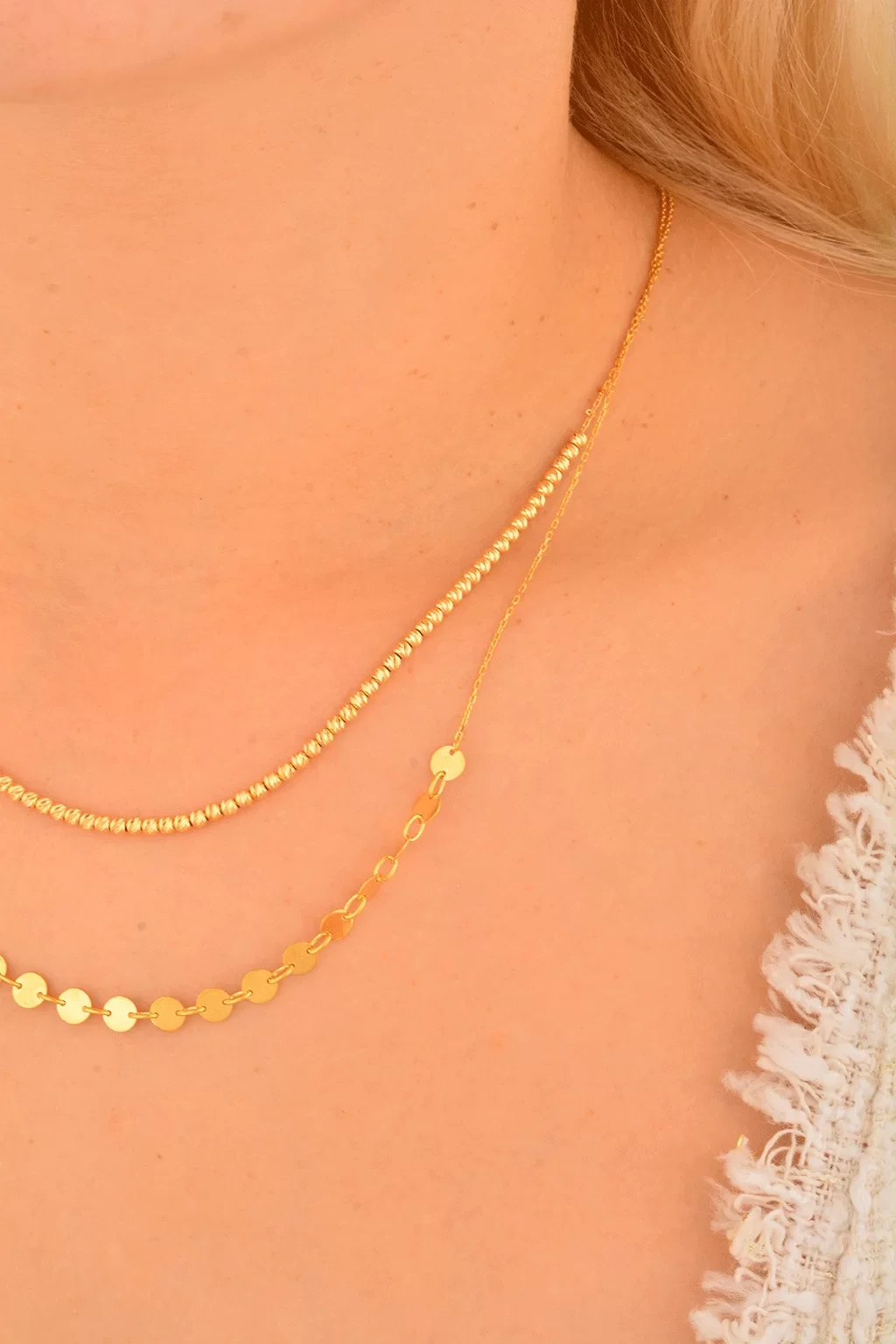 Cebeci 22 Ayar Pullu Dorikalı Altın Kolye