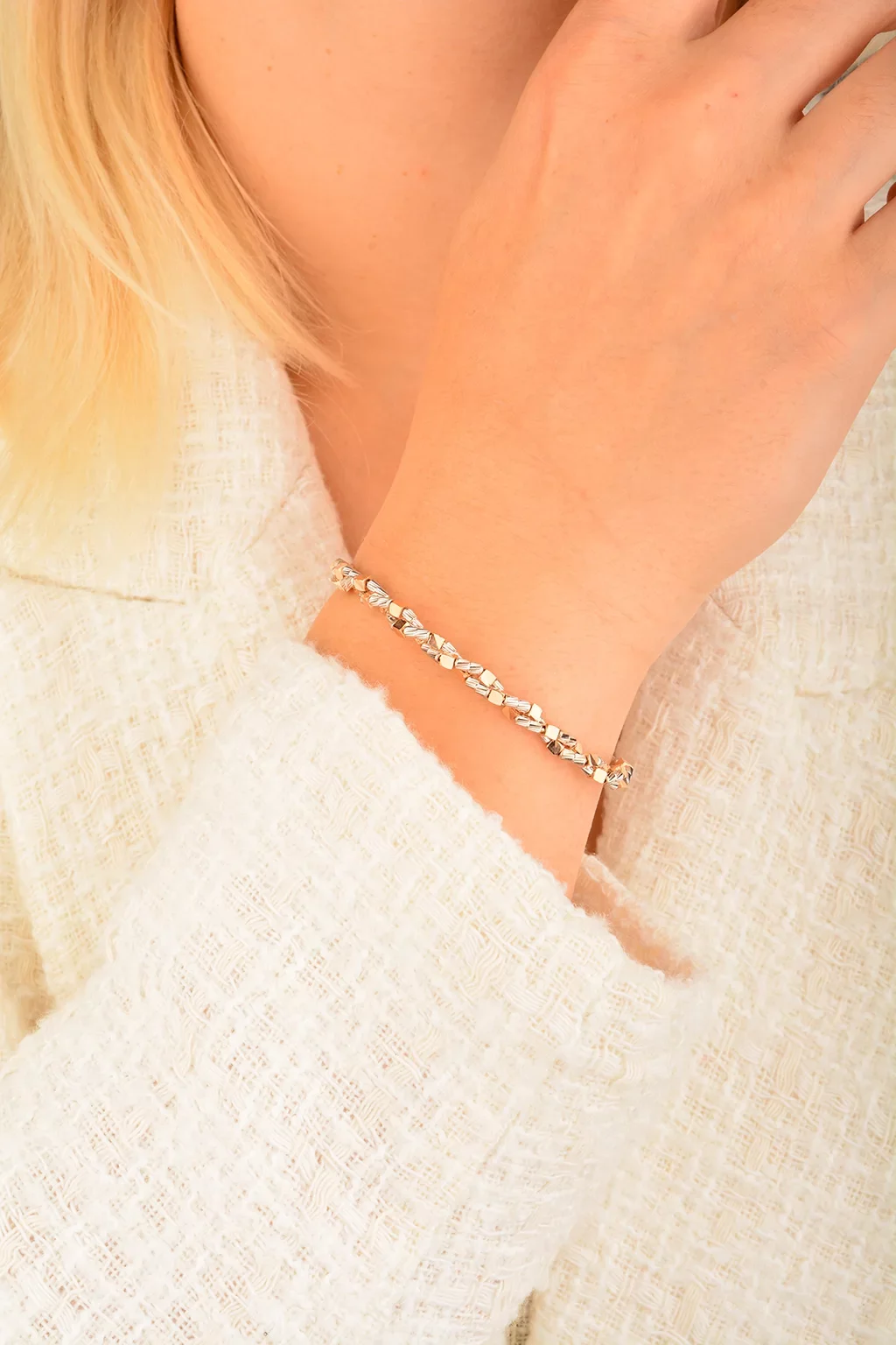 Cebeci 14 Ayar Renkli Altın Bileklik