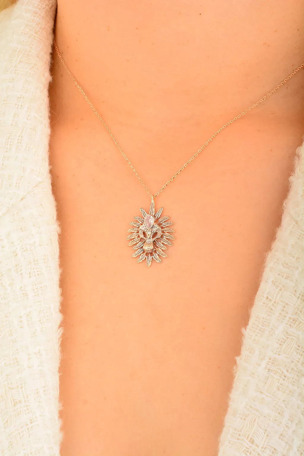 Cebeci 14 Ayar Rose Altın Kolye