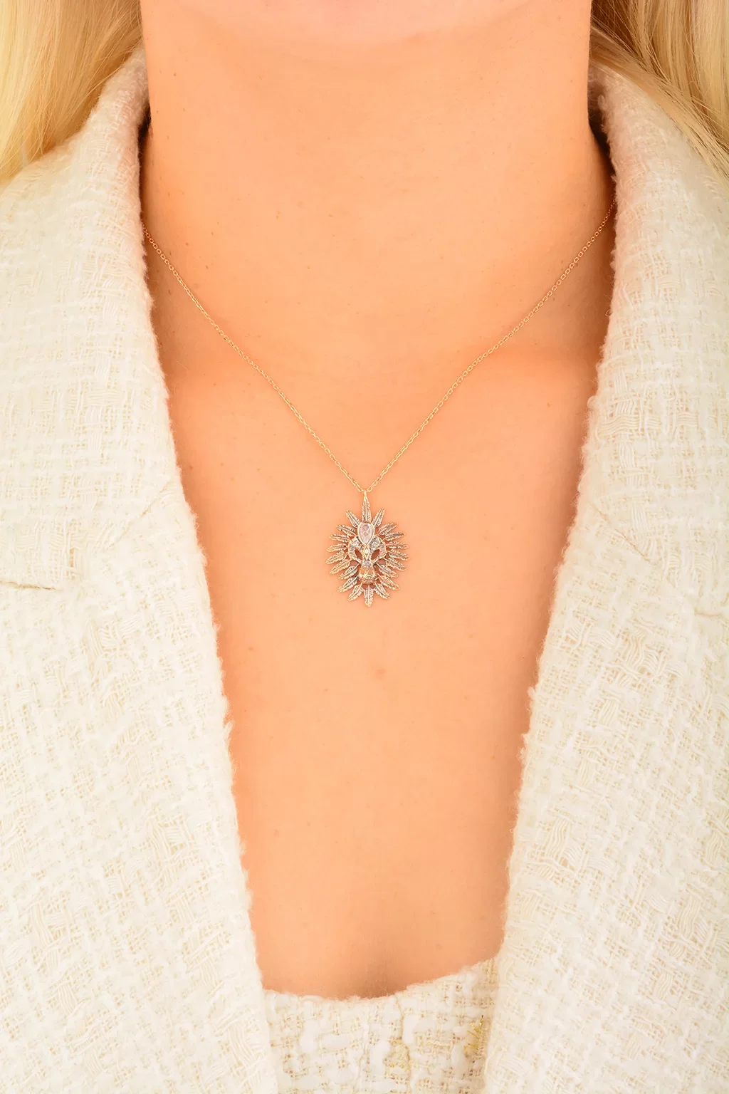 Cebeci 14 Ayar Rose Altın Kolye