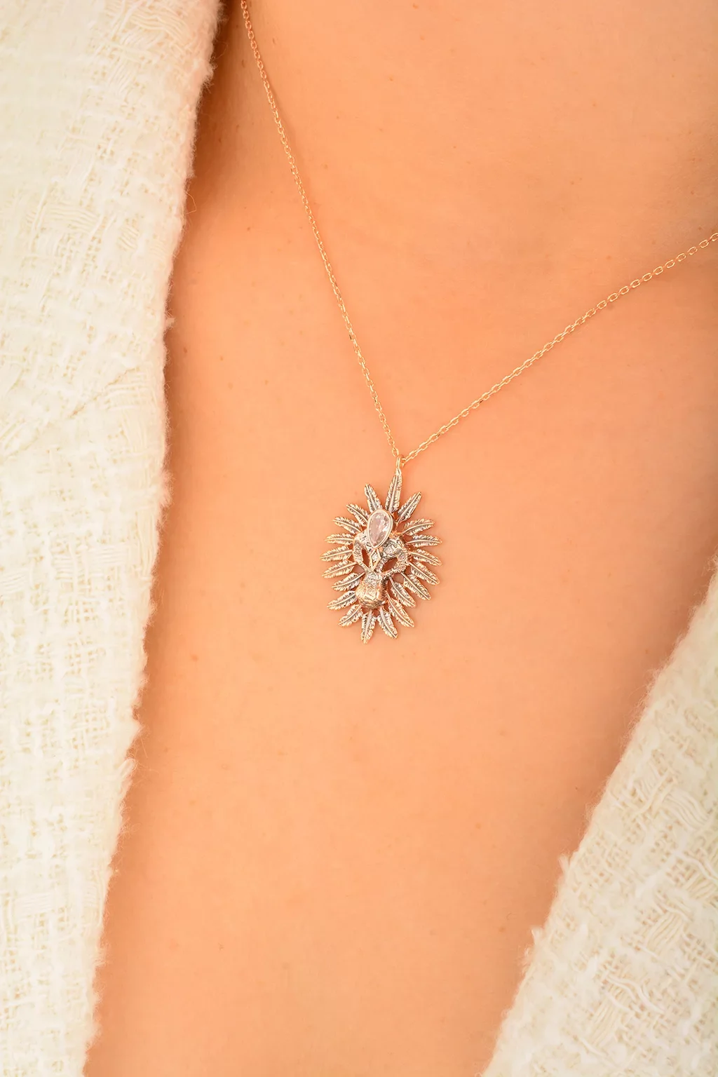 Cebeci 14 Ayar Rose Altın Kolye