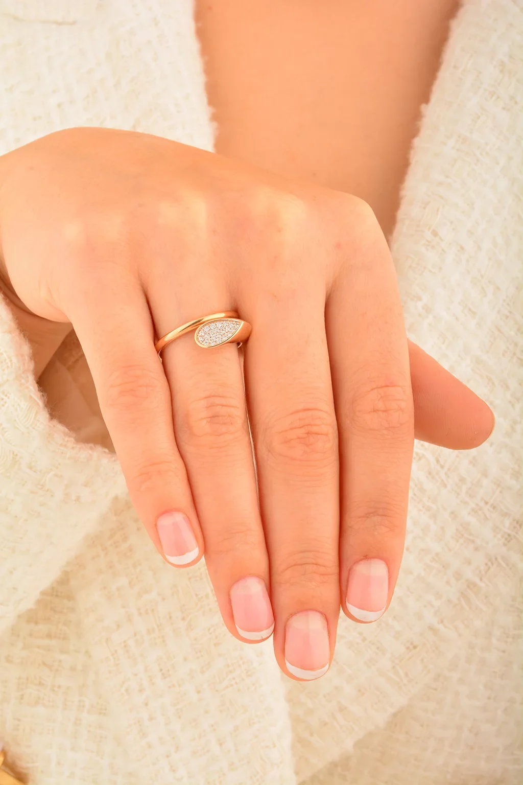 Cebeci 14 Ayar Rose Altın Yüzük