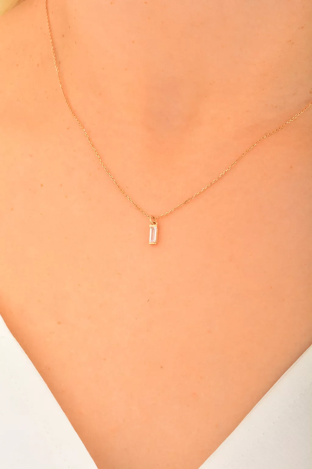 Cebeci 14 Ayar Rose Baget Altın Kolye