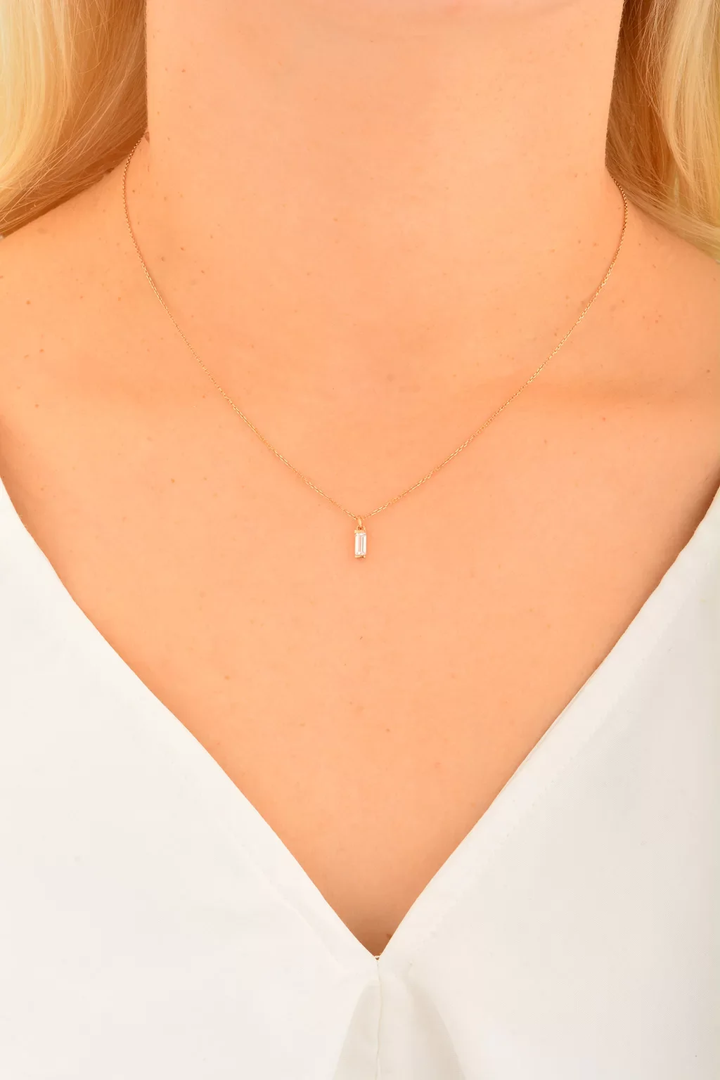 Cebeci 14 Ayar Rose Baget Altın Kolye