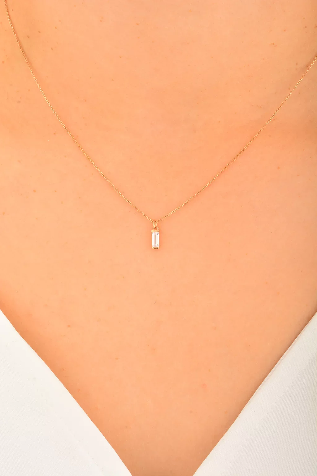 Cebeci 14 Ayar Rose Baget Altın Kolye