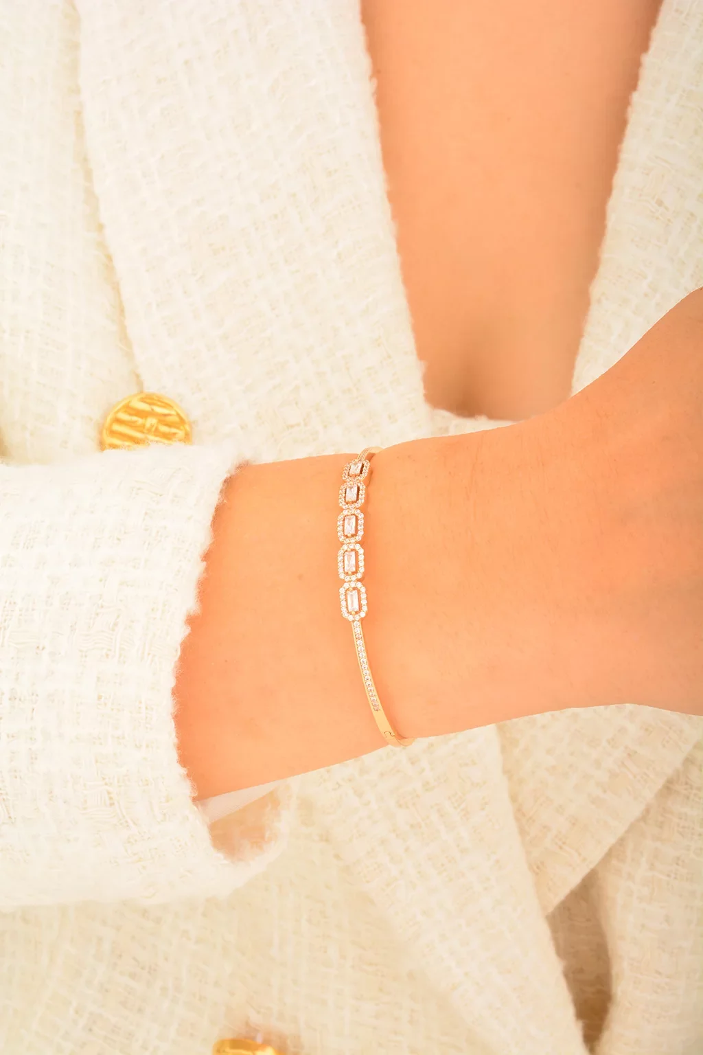 Cebeci 14 Ayar Rose Baget Kelepçeli Altın Bilezik