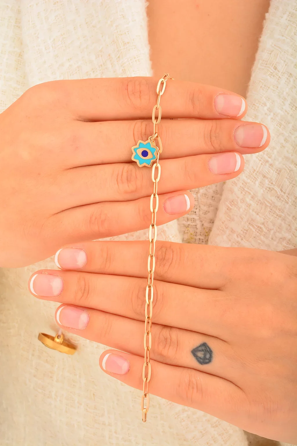 Cebeci 14 Ayar Rose Göz Zincir Bileklik