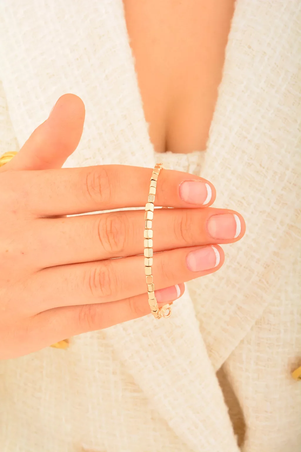 Cebeci 14 Ayar Rose Kelepçe Altın Bileklik