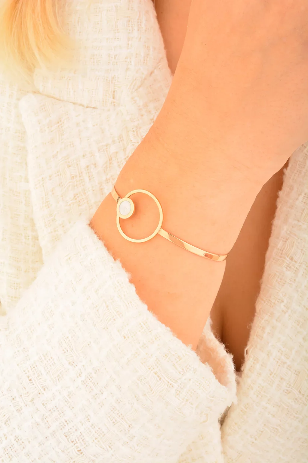 Cebeci 14 Ayar Rose Kelepçe Altın Bilezik