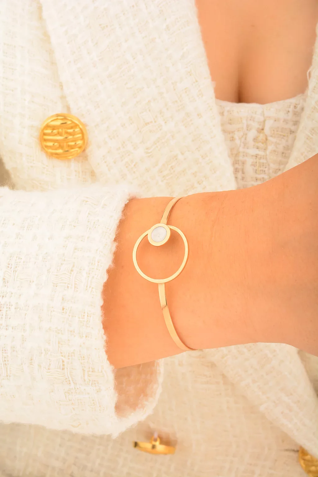 Cebeci 14 Ayar Rose Kelepçe Altın Bilezik