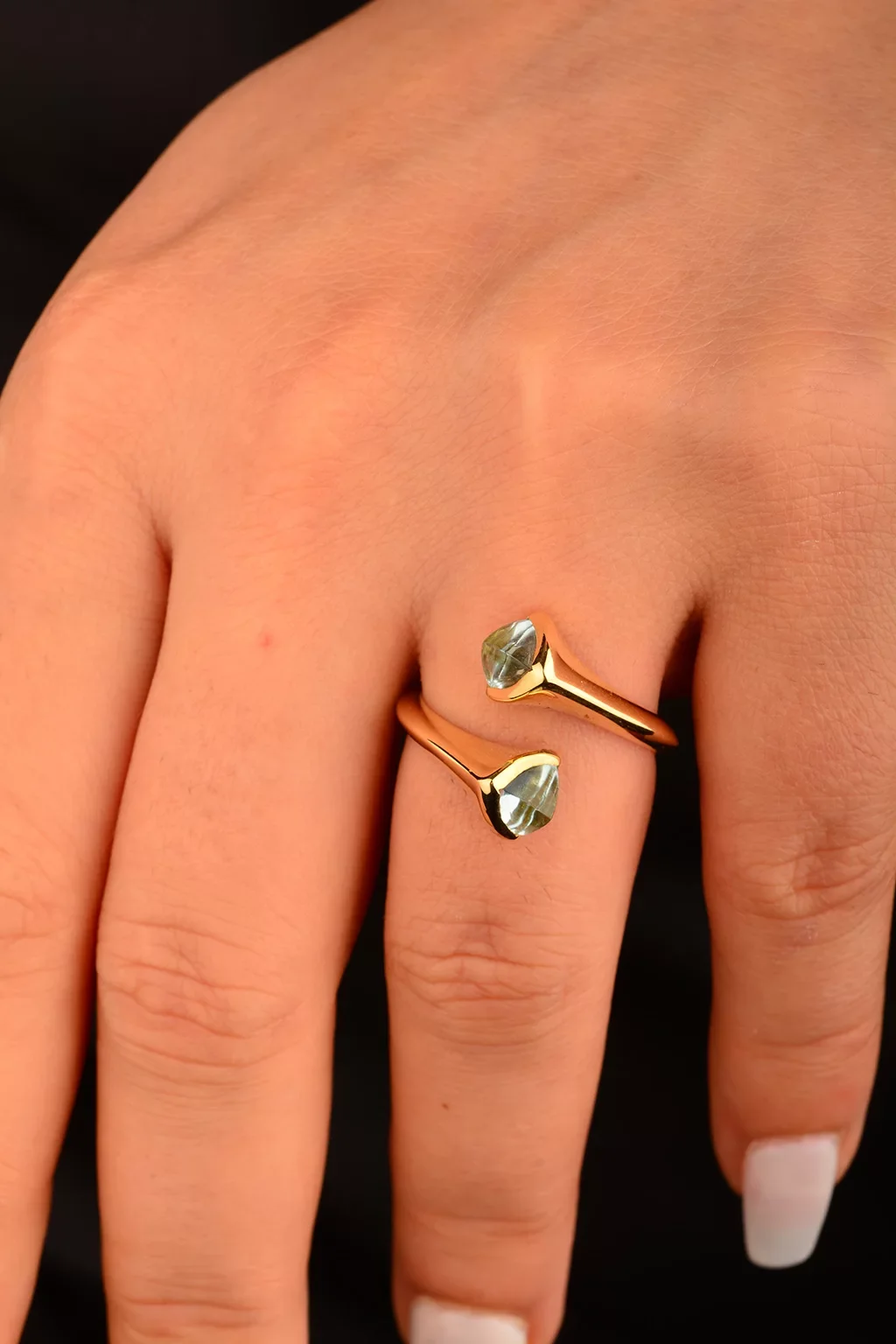 Cebeci 14 Ayar Su Yeşili Altın Yüzük