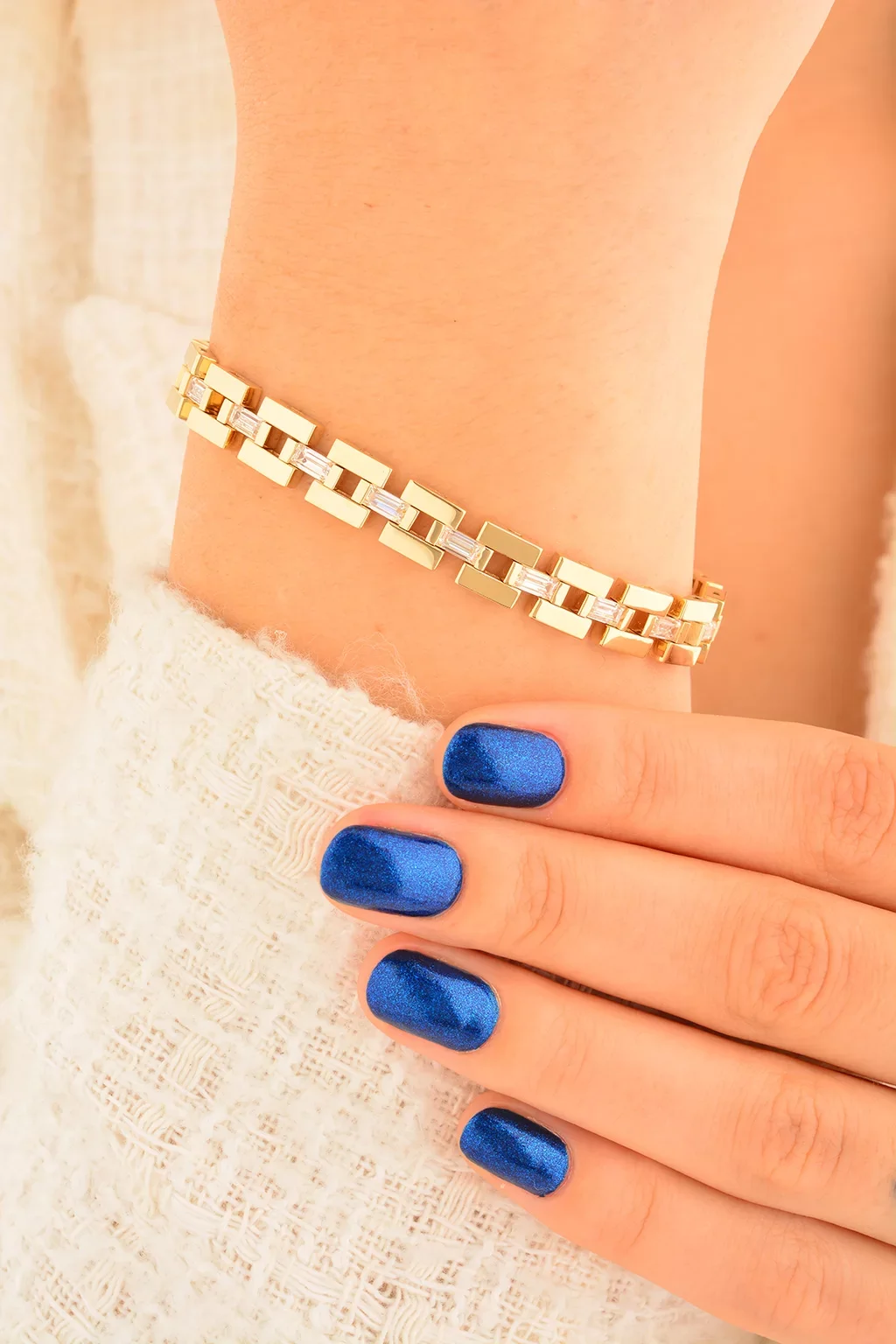 Cebeci 14 Ayar Taşlı Altın Bileklik