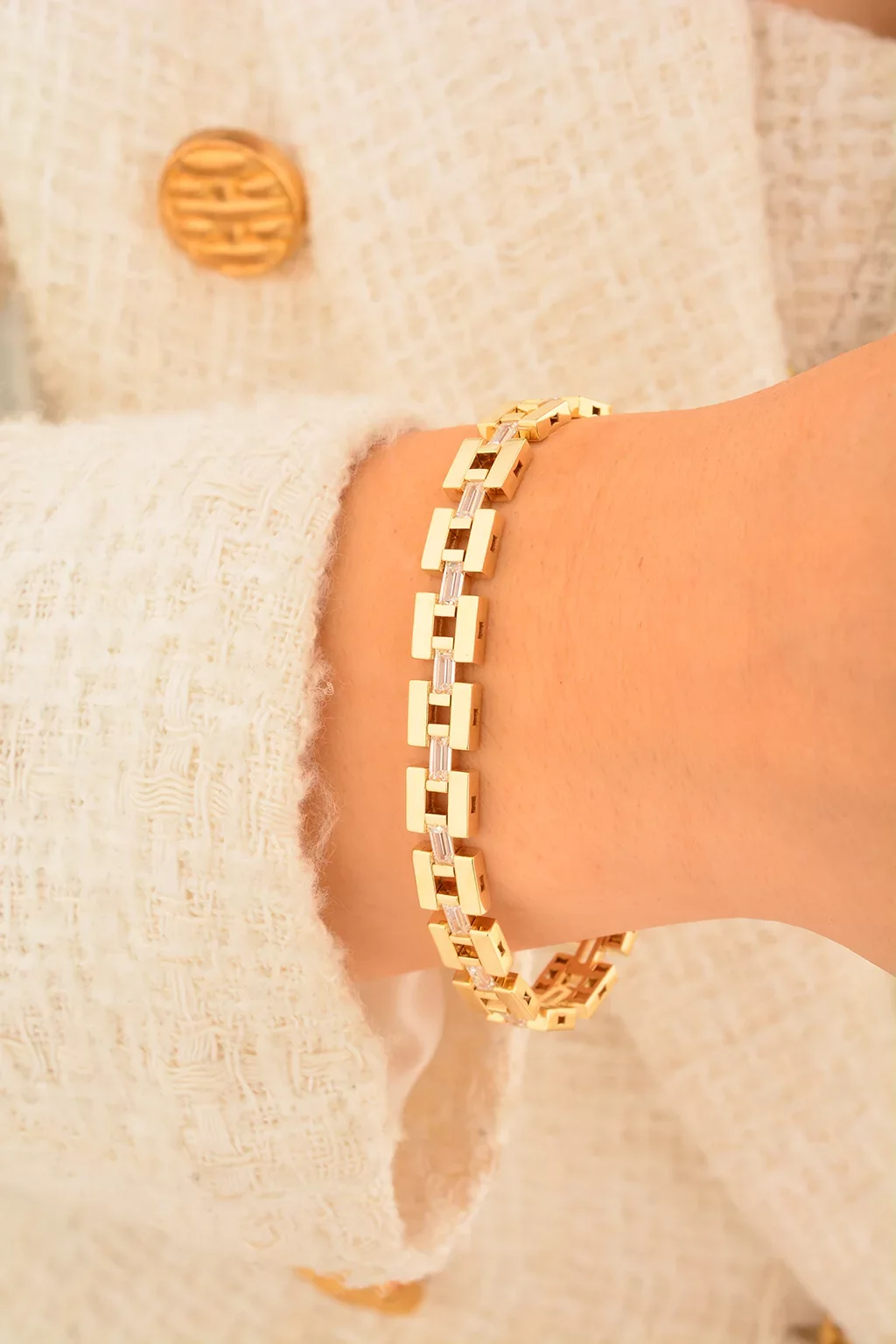 Cebeci 14 Ayar Taşlı Altın Bileklik