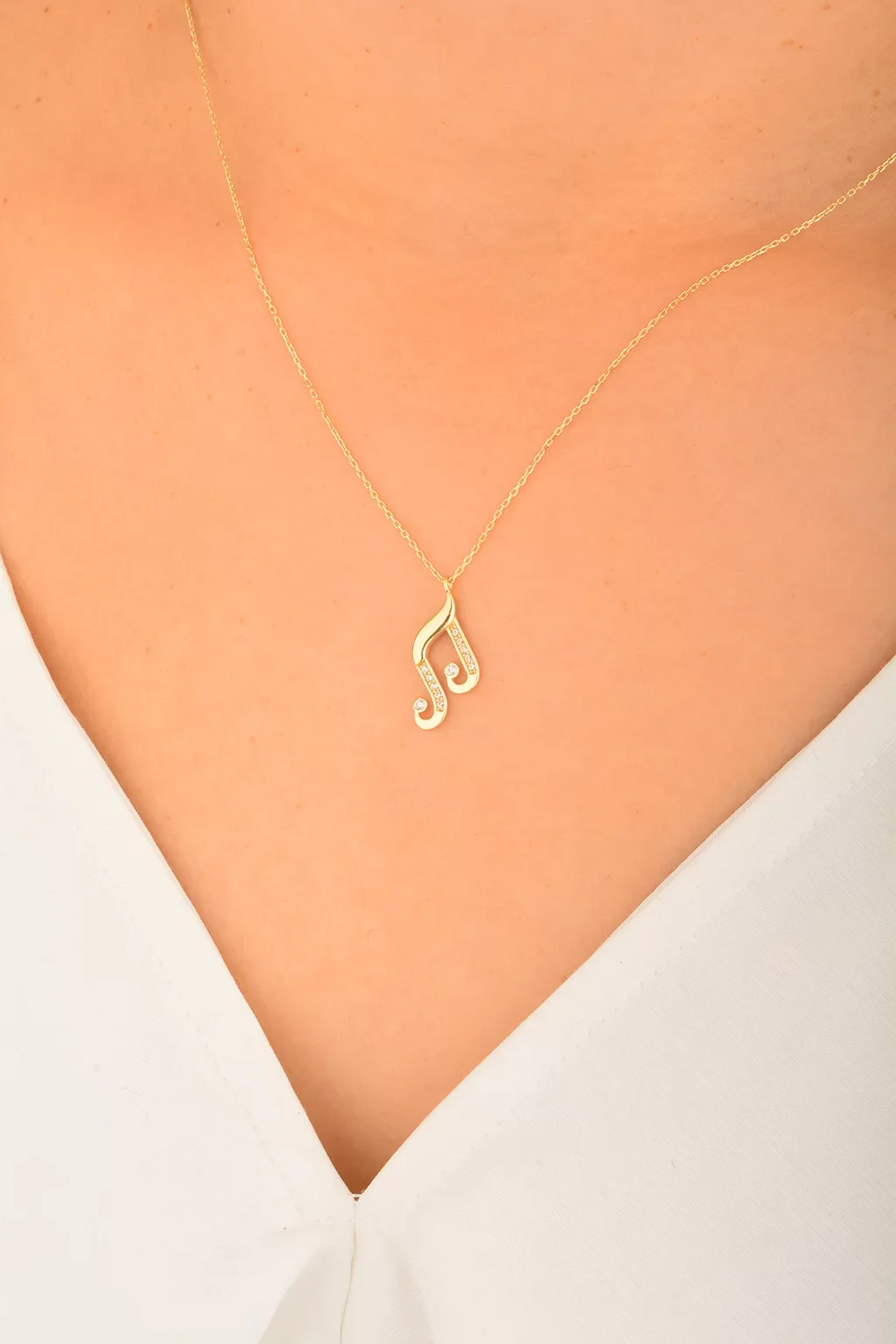 Cebeci 14 Ayar Taşlı Altın Kolye