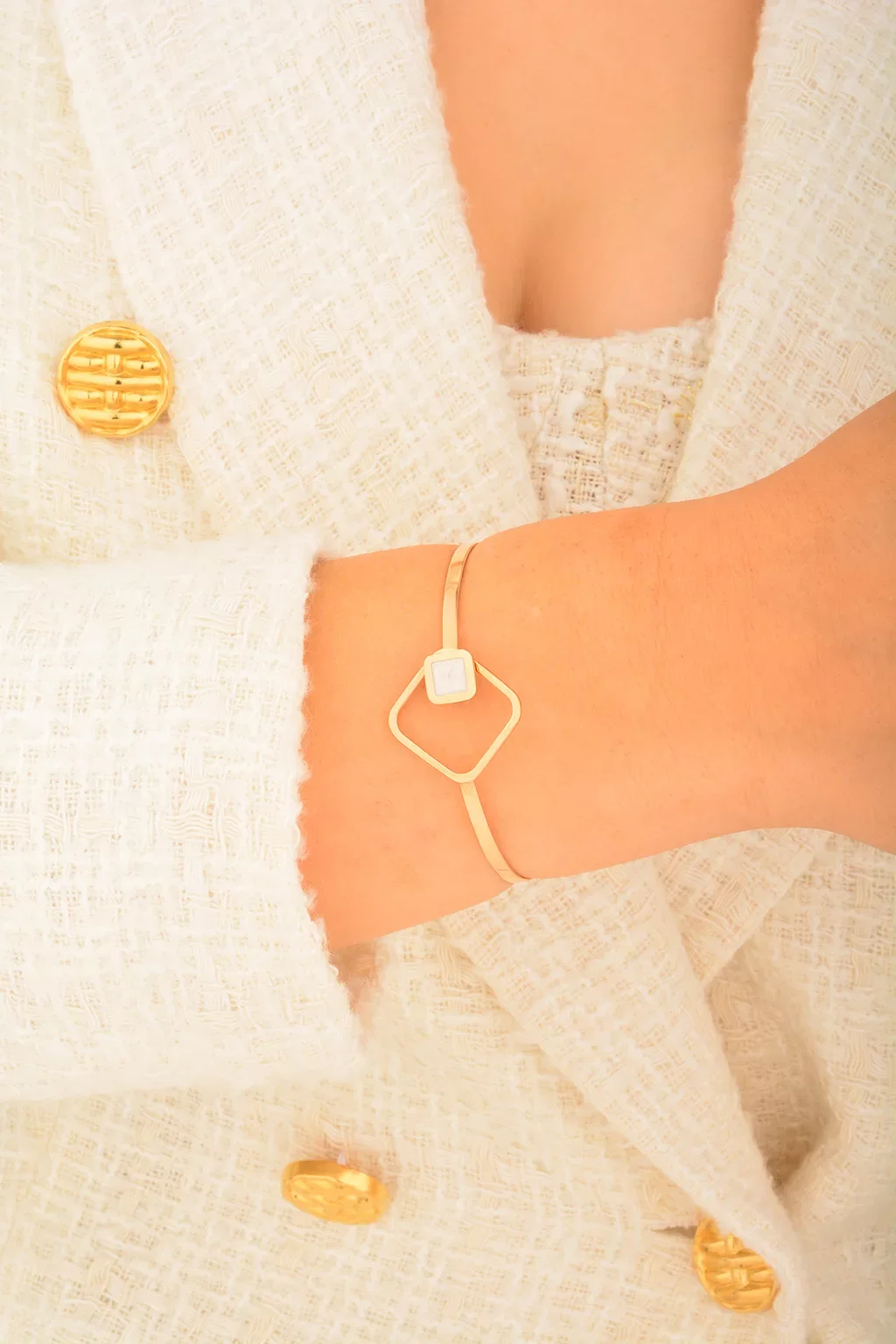 Cebeci 14 Ayar Taşlı Rose Altın Bilezik