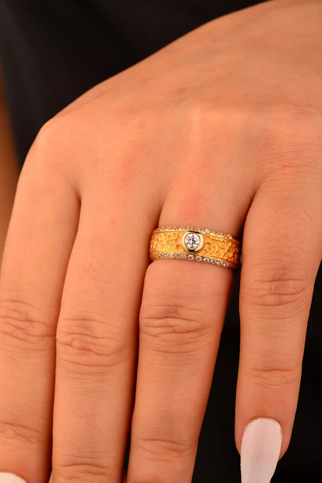 Cebeci 14 Ayar Tek Taşlı Altın Yüzük