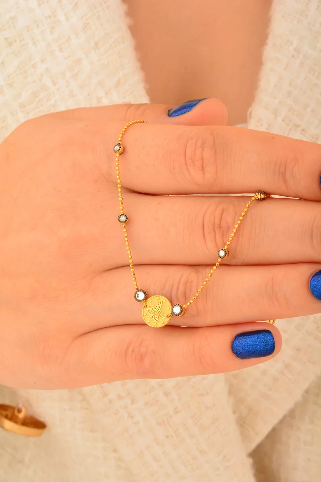 Cebeci 14 Ayar Tuğralı Dorika Altın Bileklik