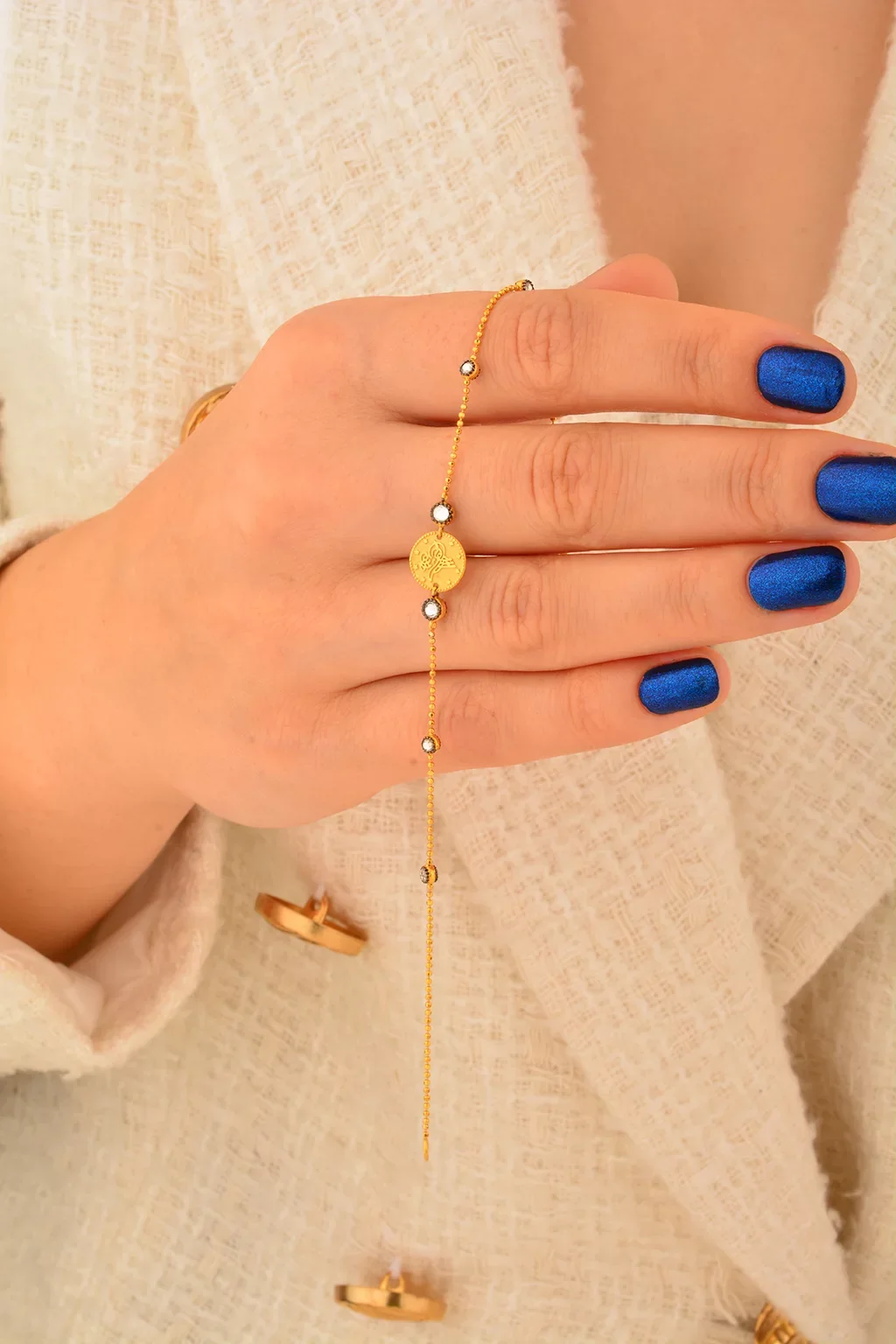 Cebeci 14 Ayar Tuğralı Dorika Altın Bileklik