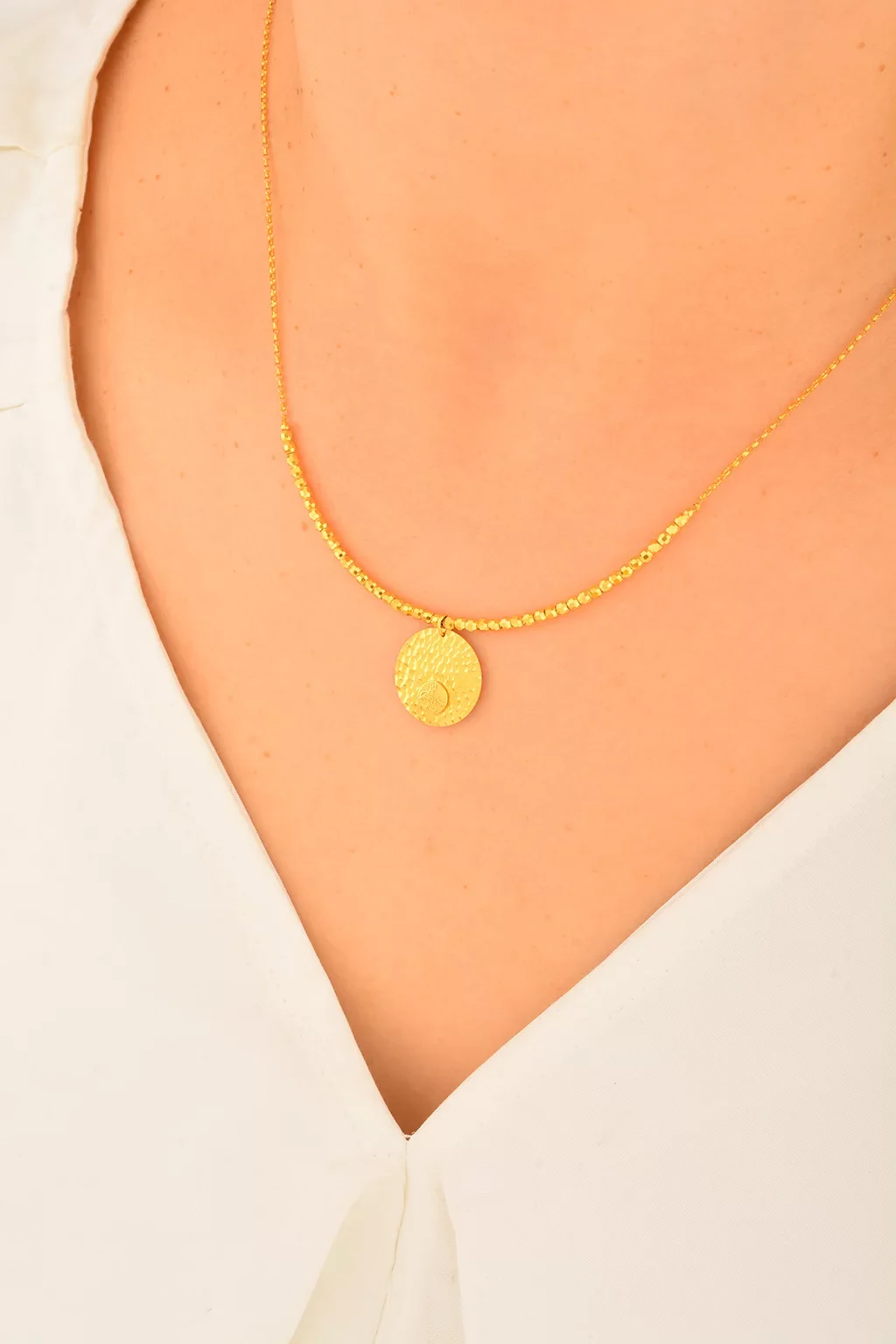 Cebeci 14 Ayar Tuğralı Dorika Altın Kolye