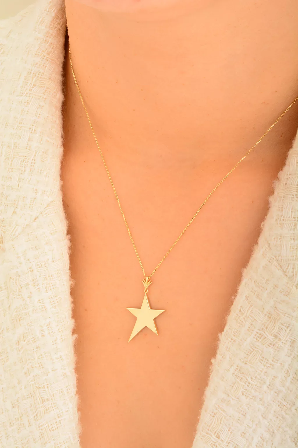 Cebeci 14 Ayar Yıldız Altın Kolye