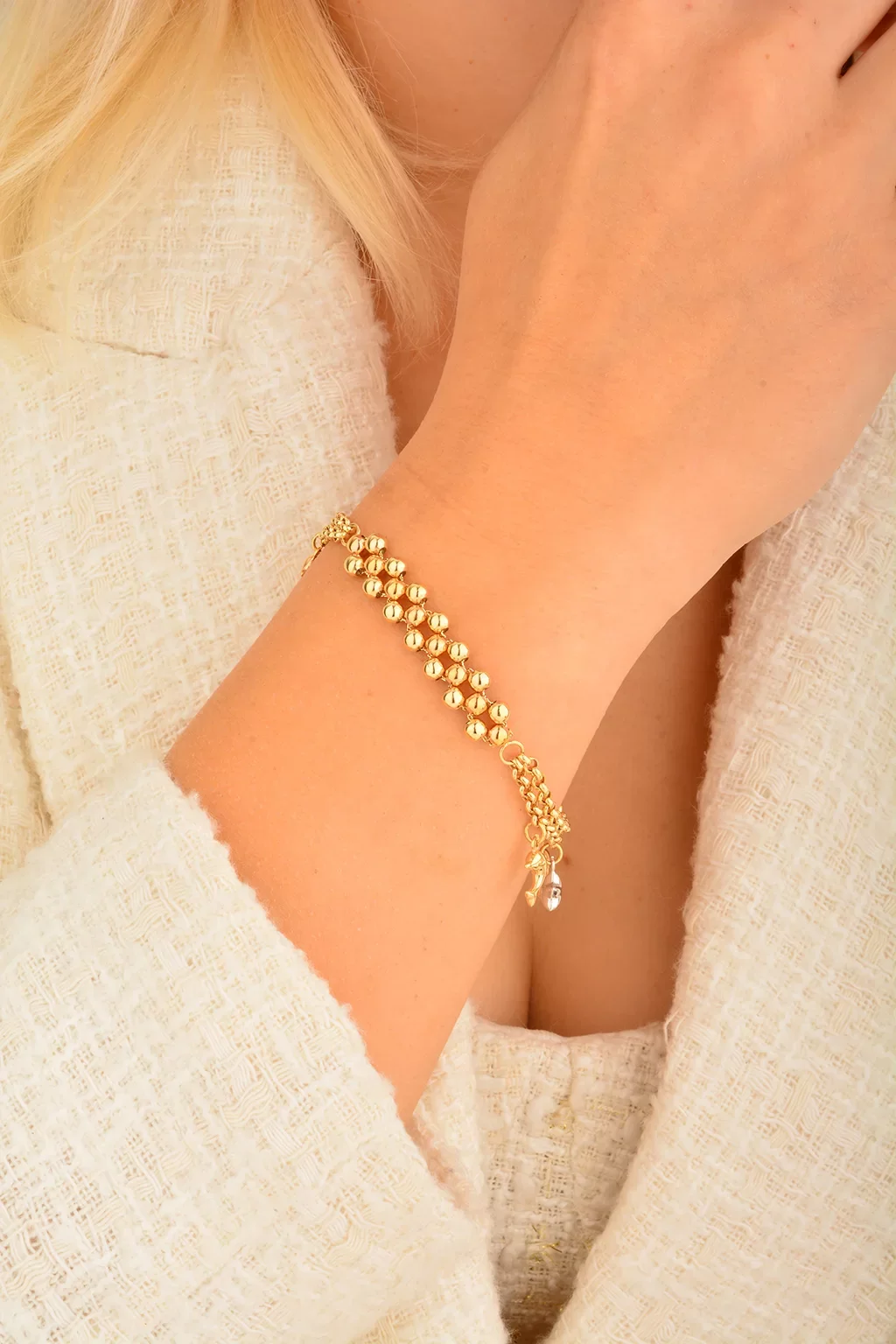 Cebeci 14 Ayar Yunus Yıldızlı Altın Bileklik