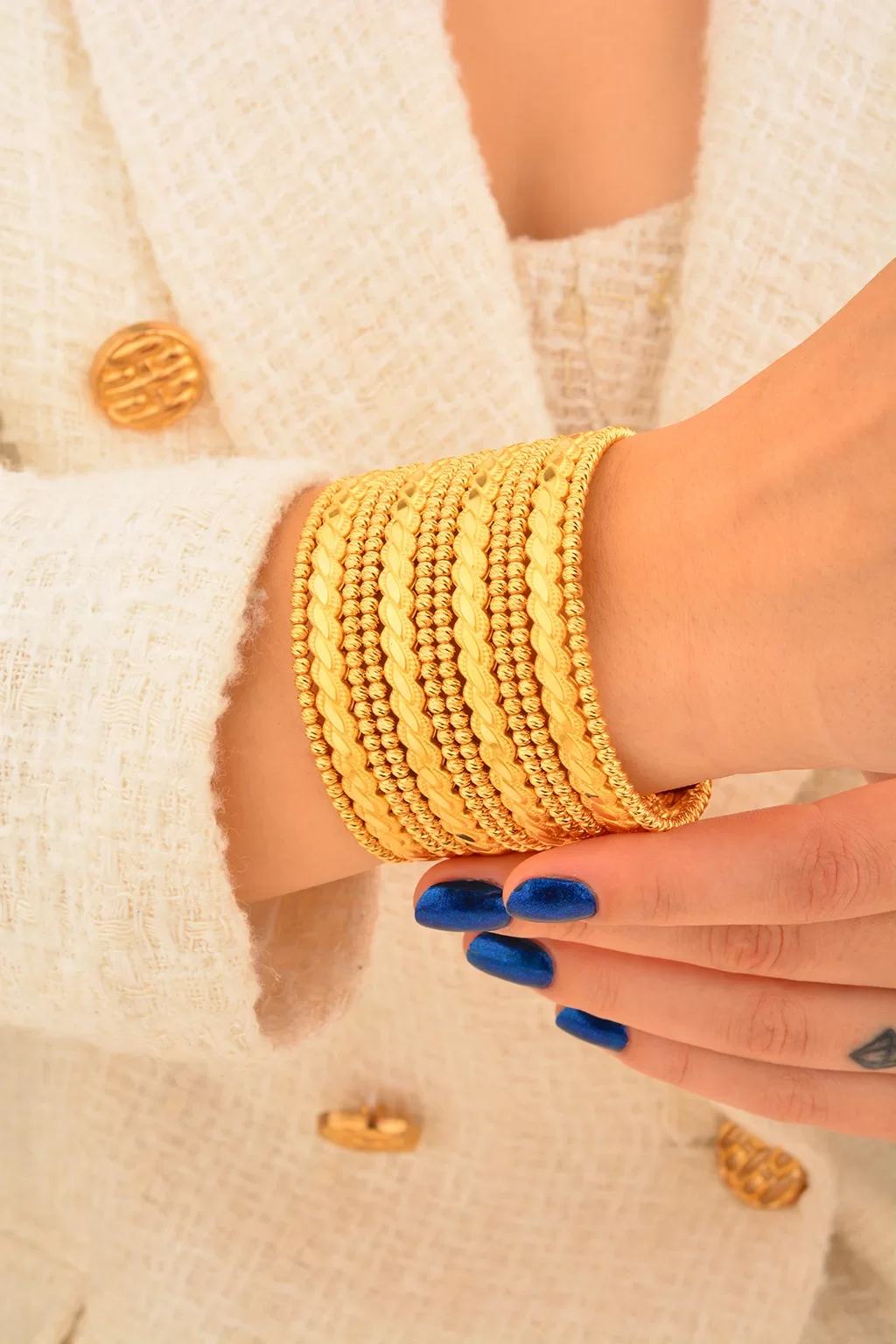 Cebeci 22 Ayar Burma Dorikalı Altın Bilezik