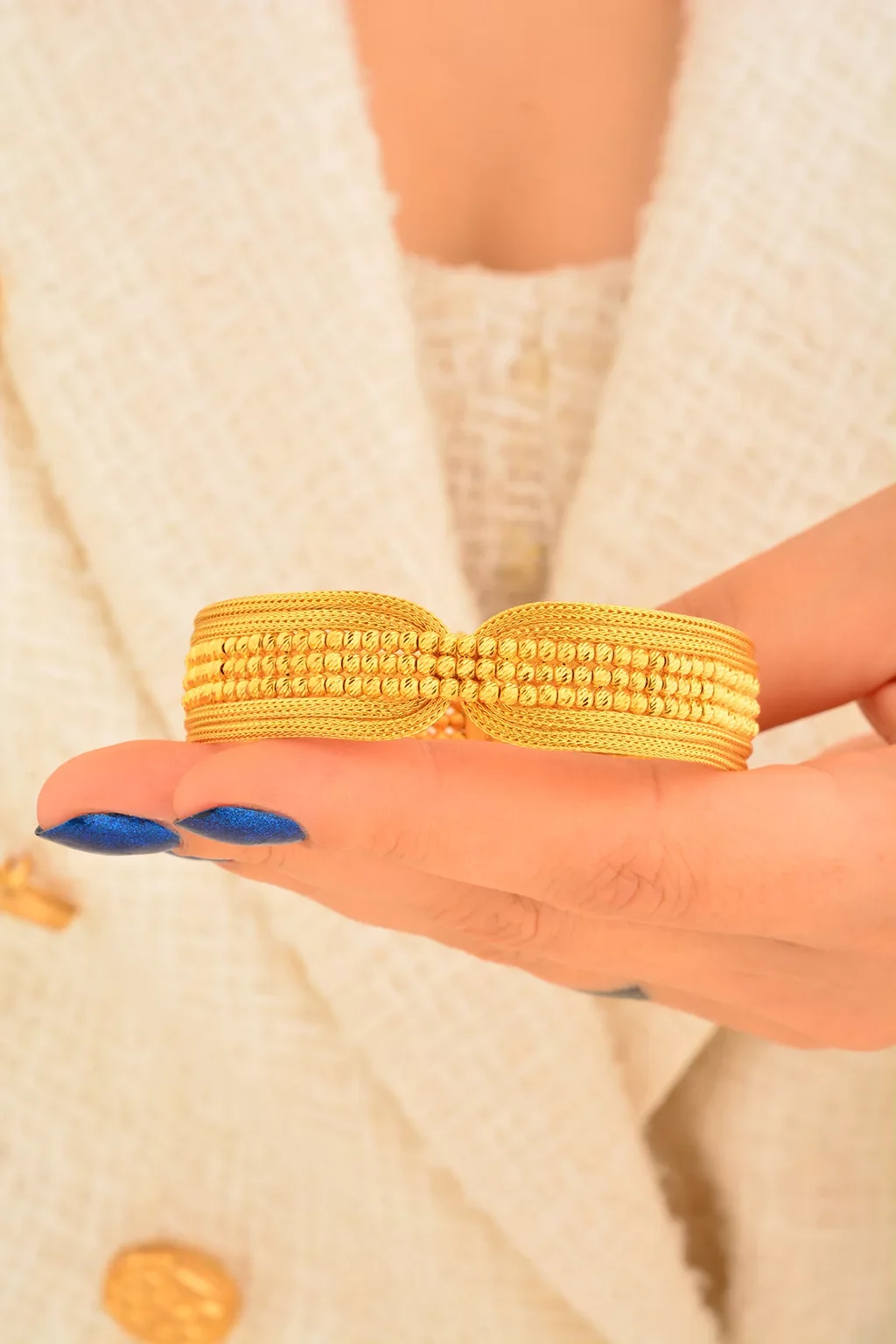 Cebeci 22 Ayar Dorikalı Hasır Kelepçe Altın Bileklik