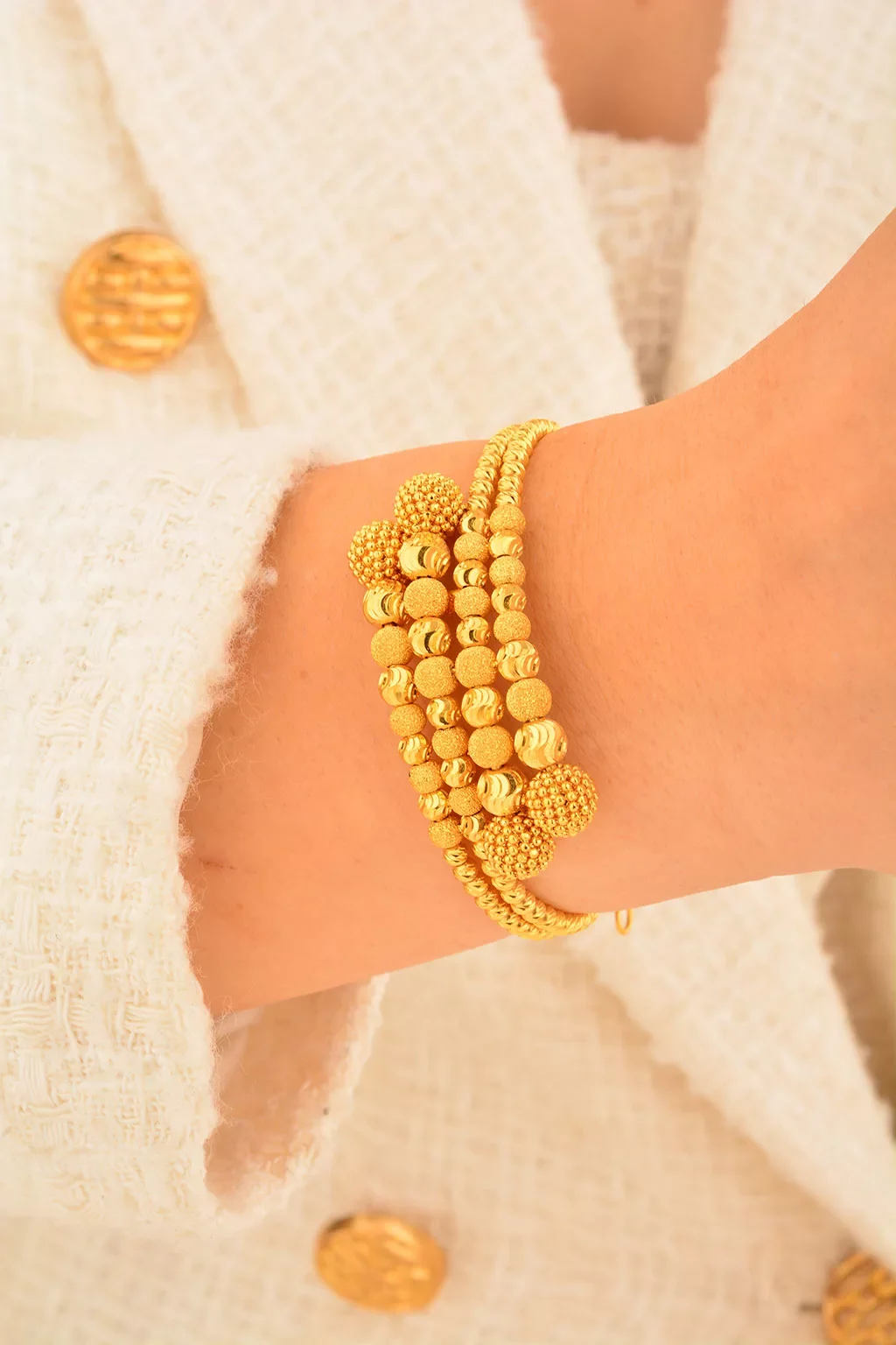 Cebeci 22 Ayar Double Line Mat Kelepçe Altın Bilezik