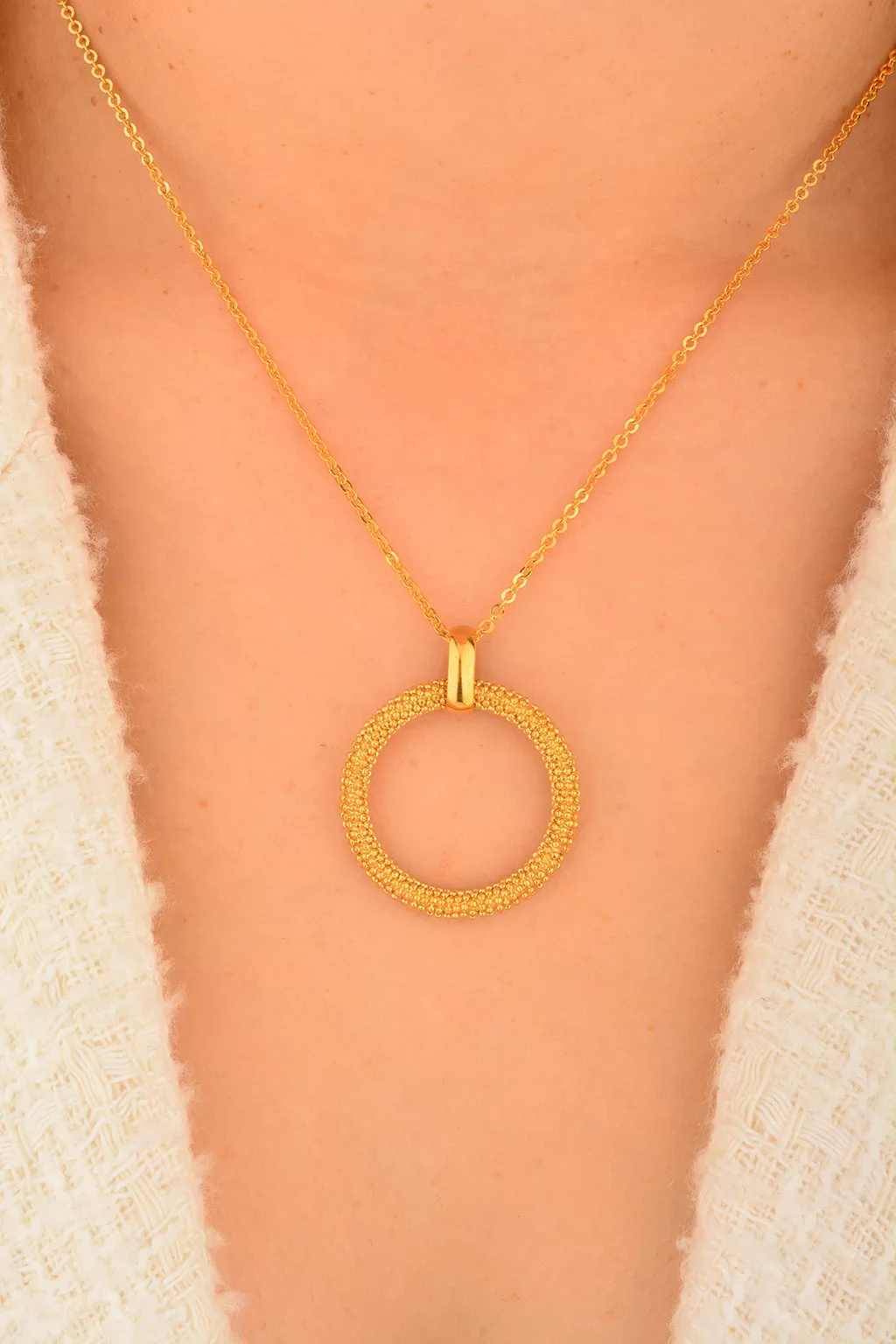 Cebeci 22 Ayar Halka Altın Kolye