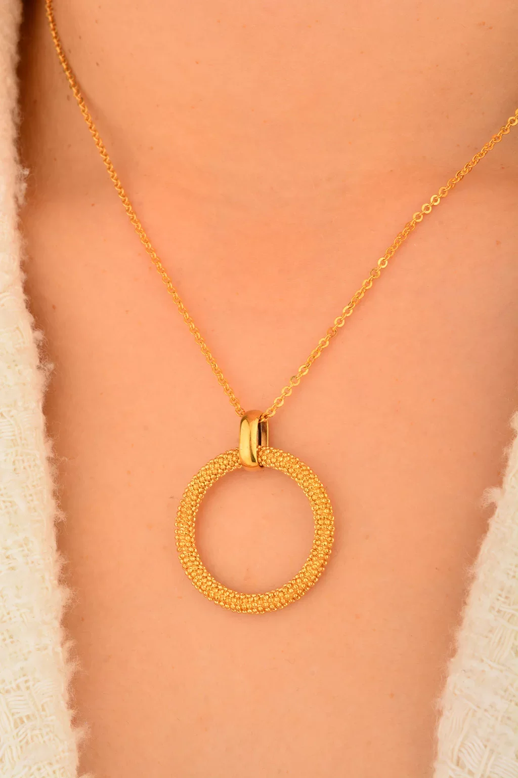 Cebeci 22 Ayar Halka Altın Kolye