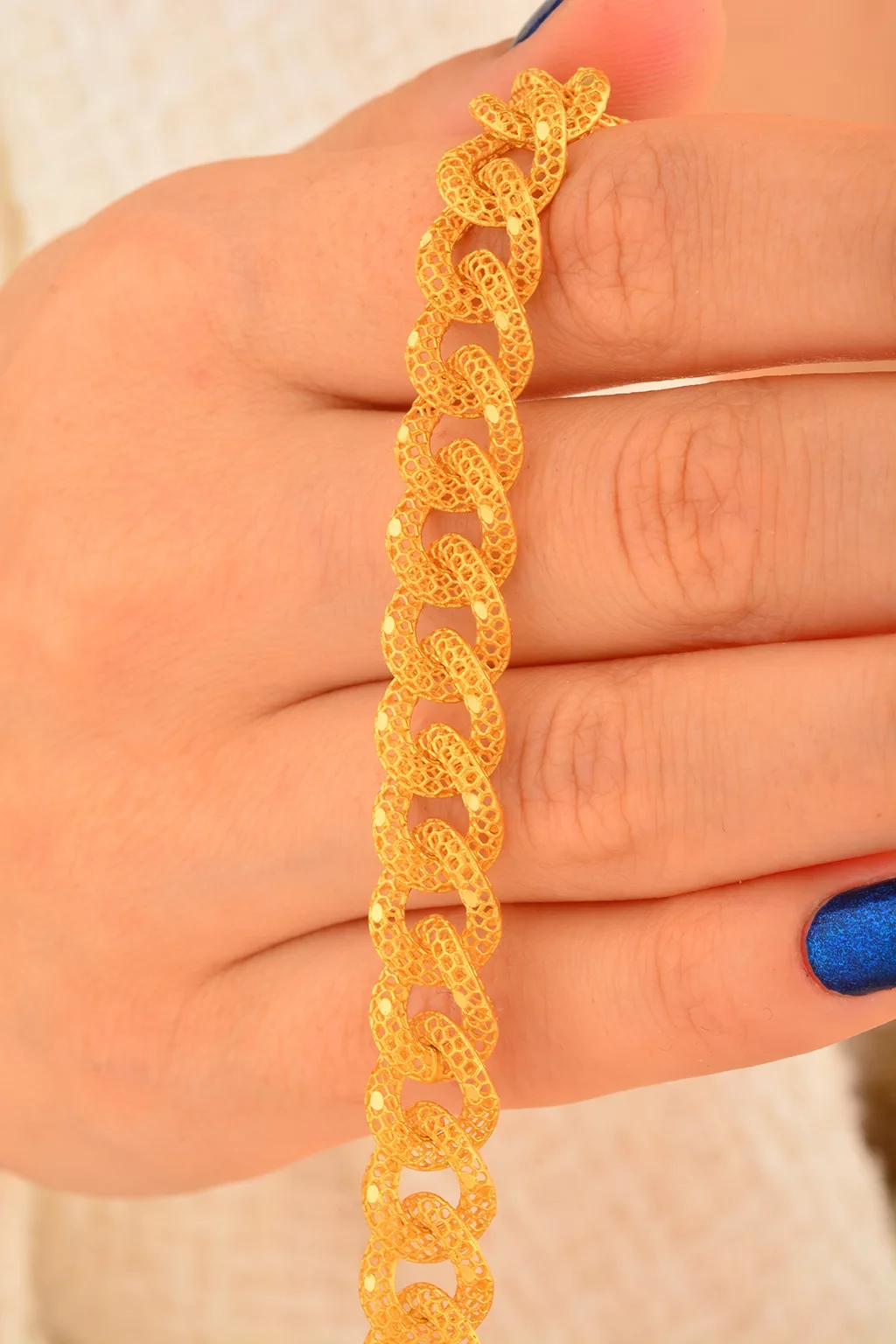 Cebeci 22 Ayar Örgü Altın Bileklik