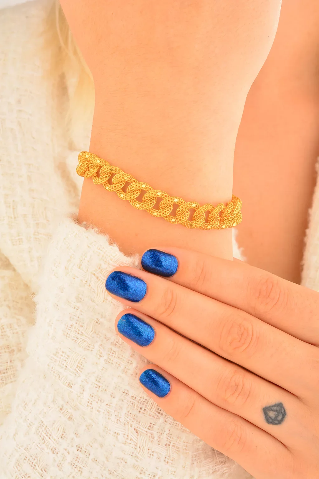 Cebeci 22 Ayar Örgü Altın Bileklik