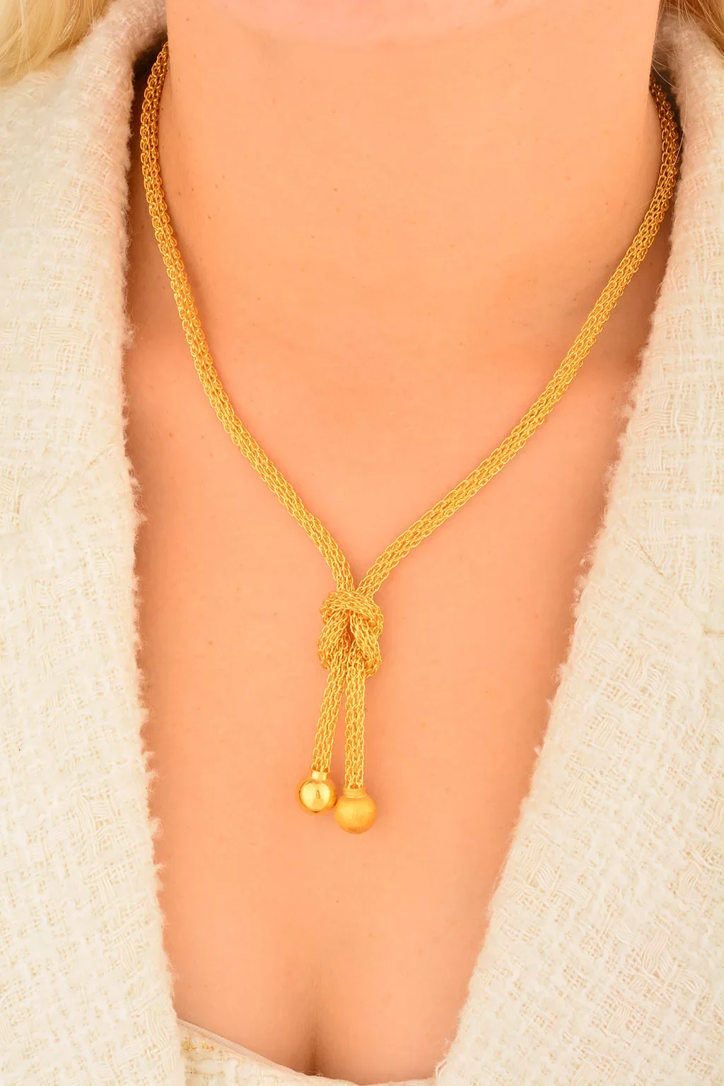 Cebeci 22 Ayar Top Sarkıntılı Düğüm Altın Kolye