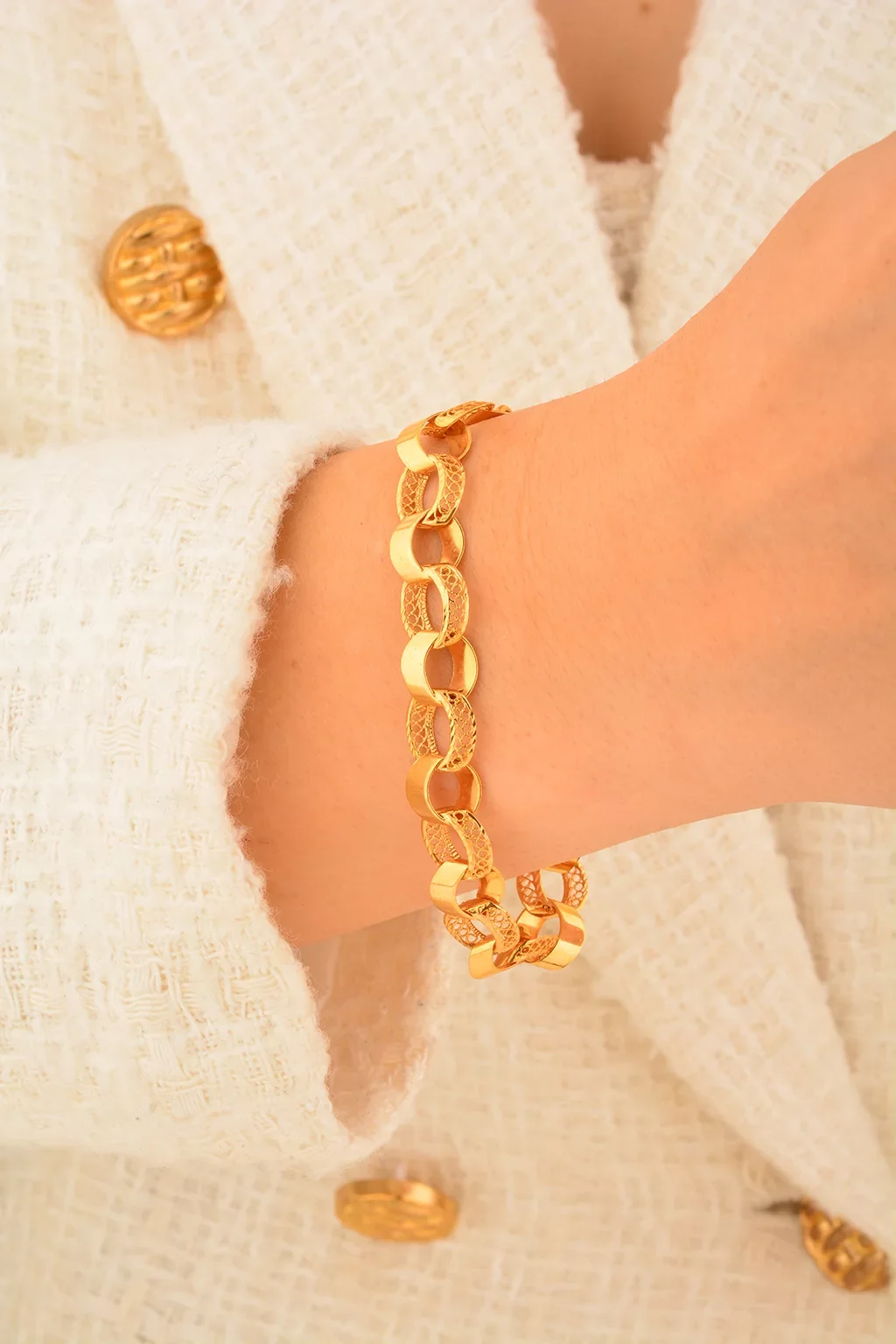 Cebeci 22 Ayar Zincir Altın Bileklik