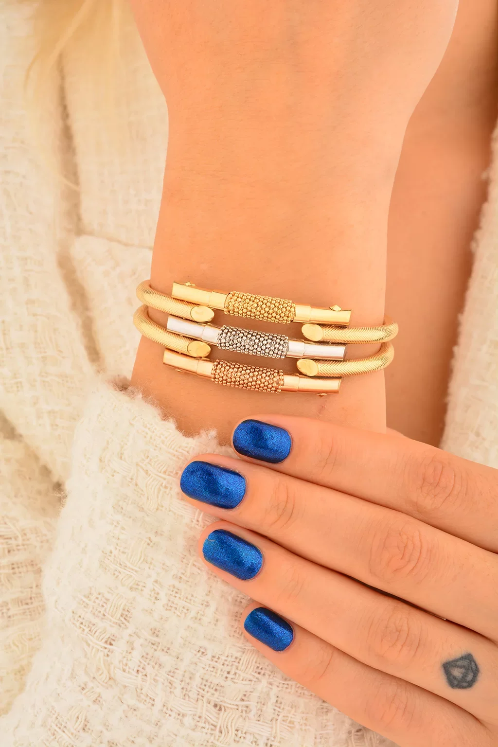 Cebeci Kaburga Kelepçe Altın Bilezik