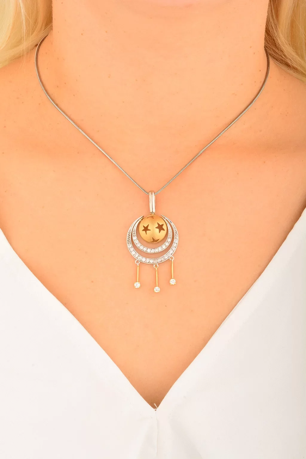 Cebeci 14 Ayar Yıldız Halka Altın Kolye Ucu