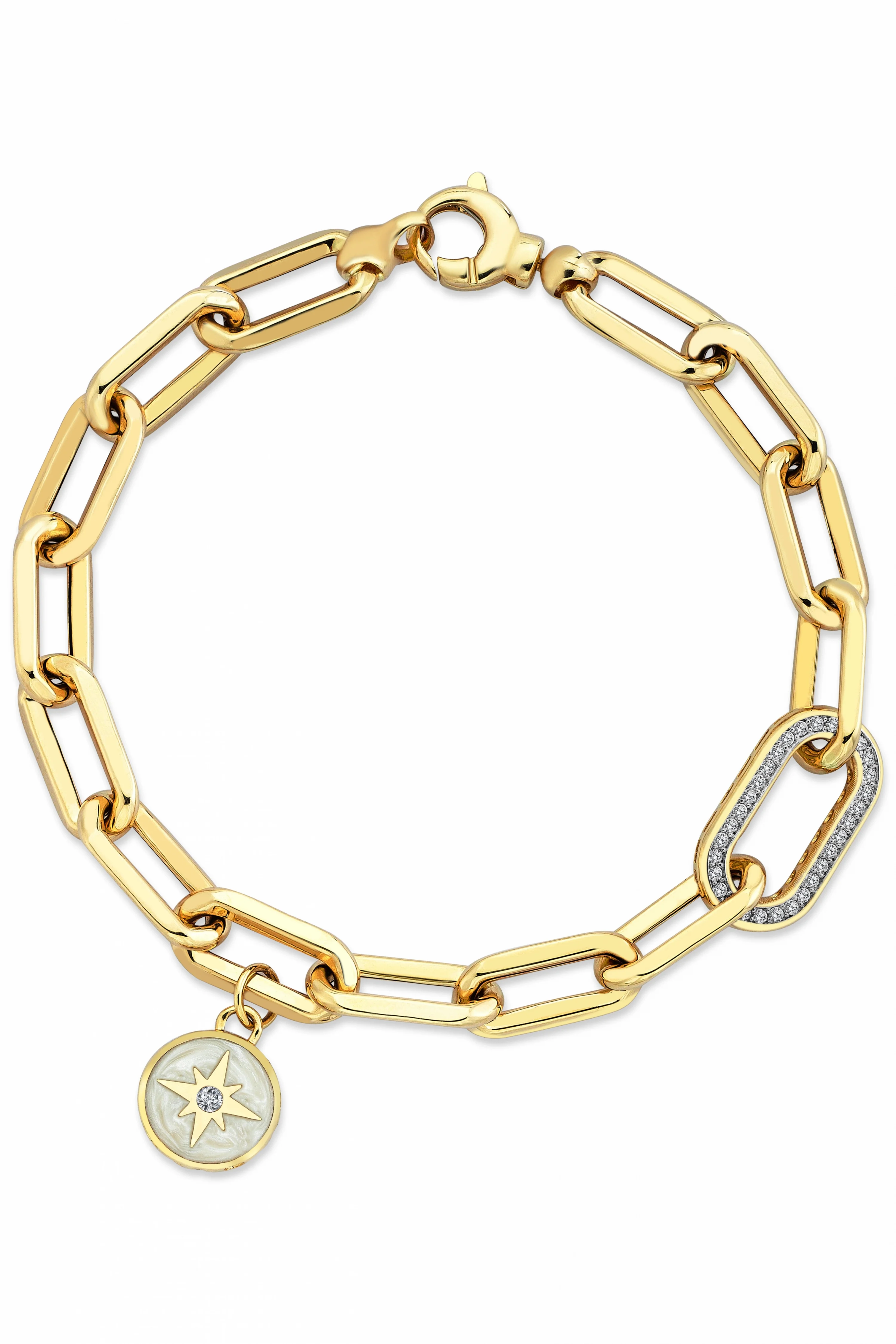 Cebeci 14 Ayar Sedef Yıldız Altın Bileklik