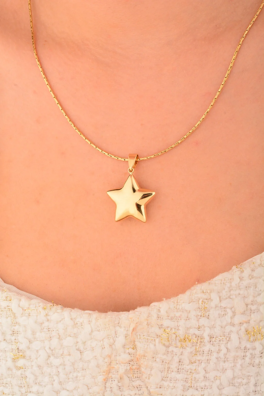 Cebeci 14 Ayar Kalın Yıldız Altın Kolye Ucu