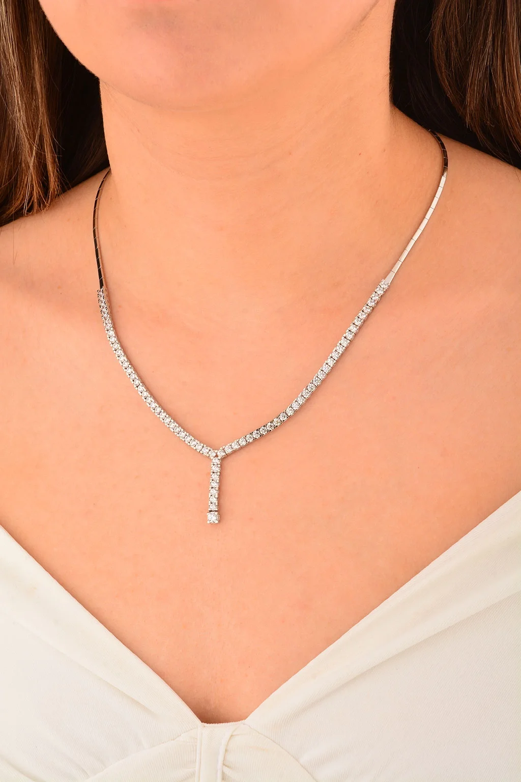 Cebeci 14 Ayar Taşlı Altın Suyolu Kolye