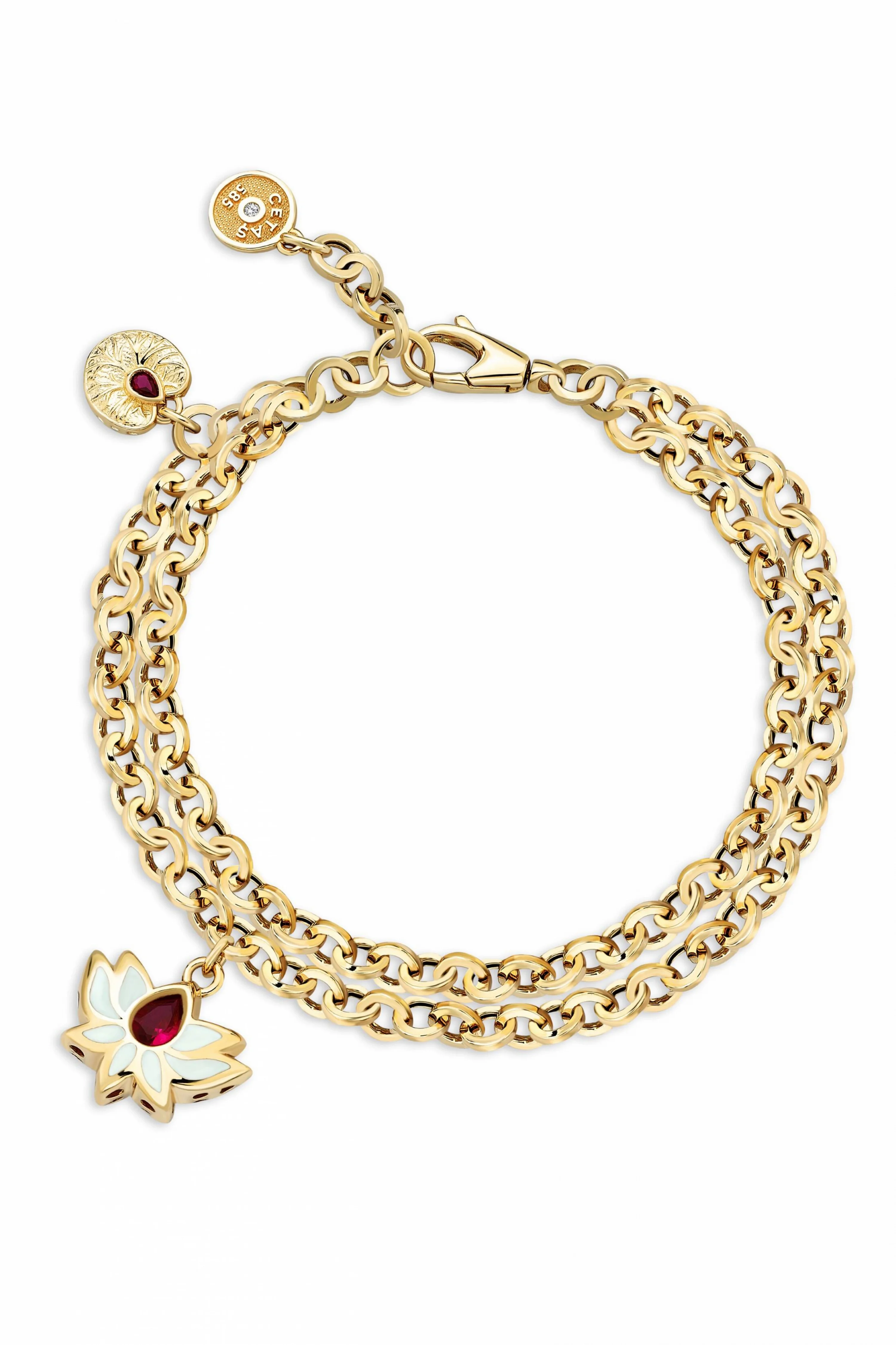 Cebeci 14 Ayar Lotus Altın Bileklik