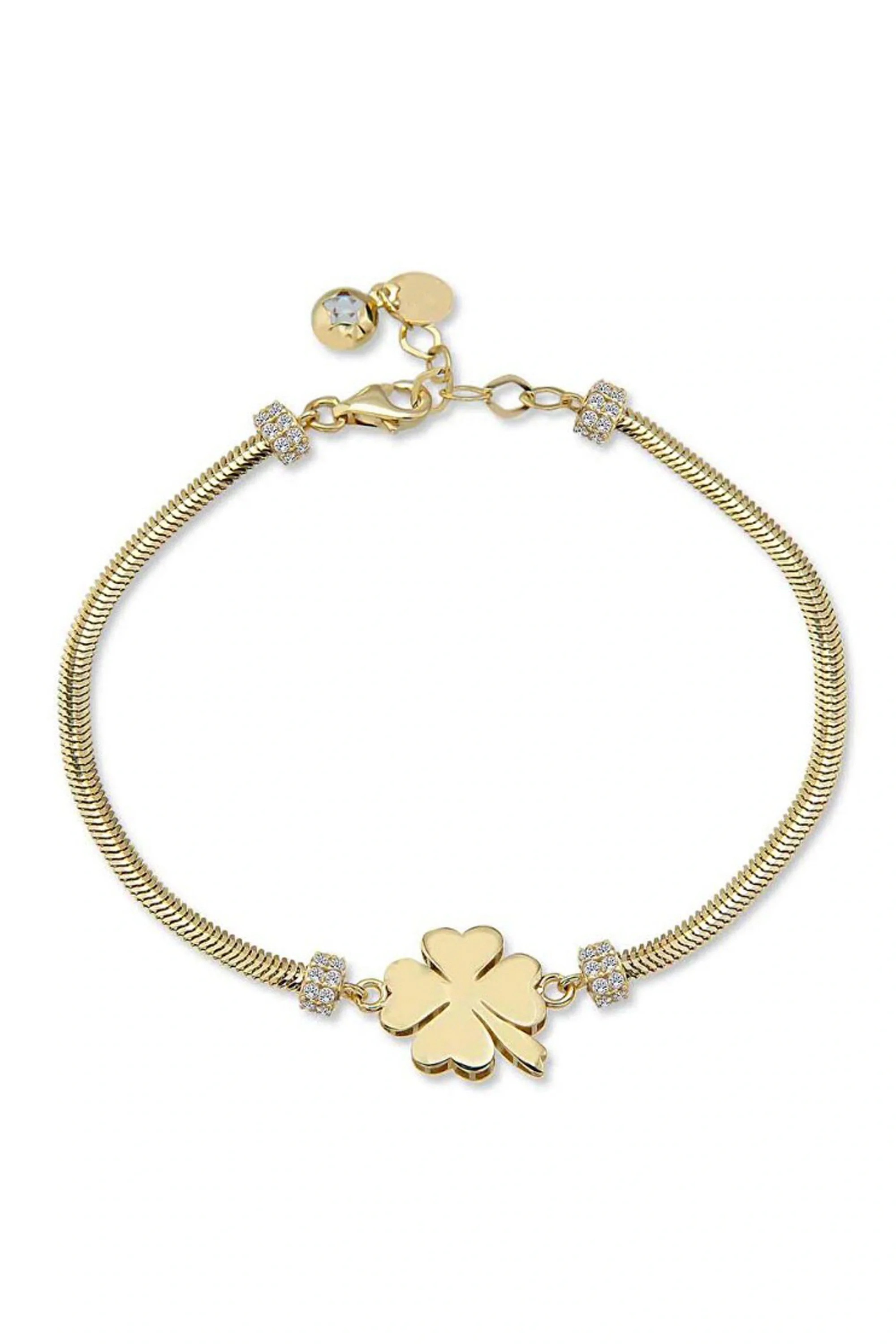 Cebeci 14 Ayar Balıksırtı Altın Yonca Bileklik