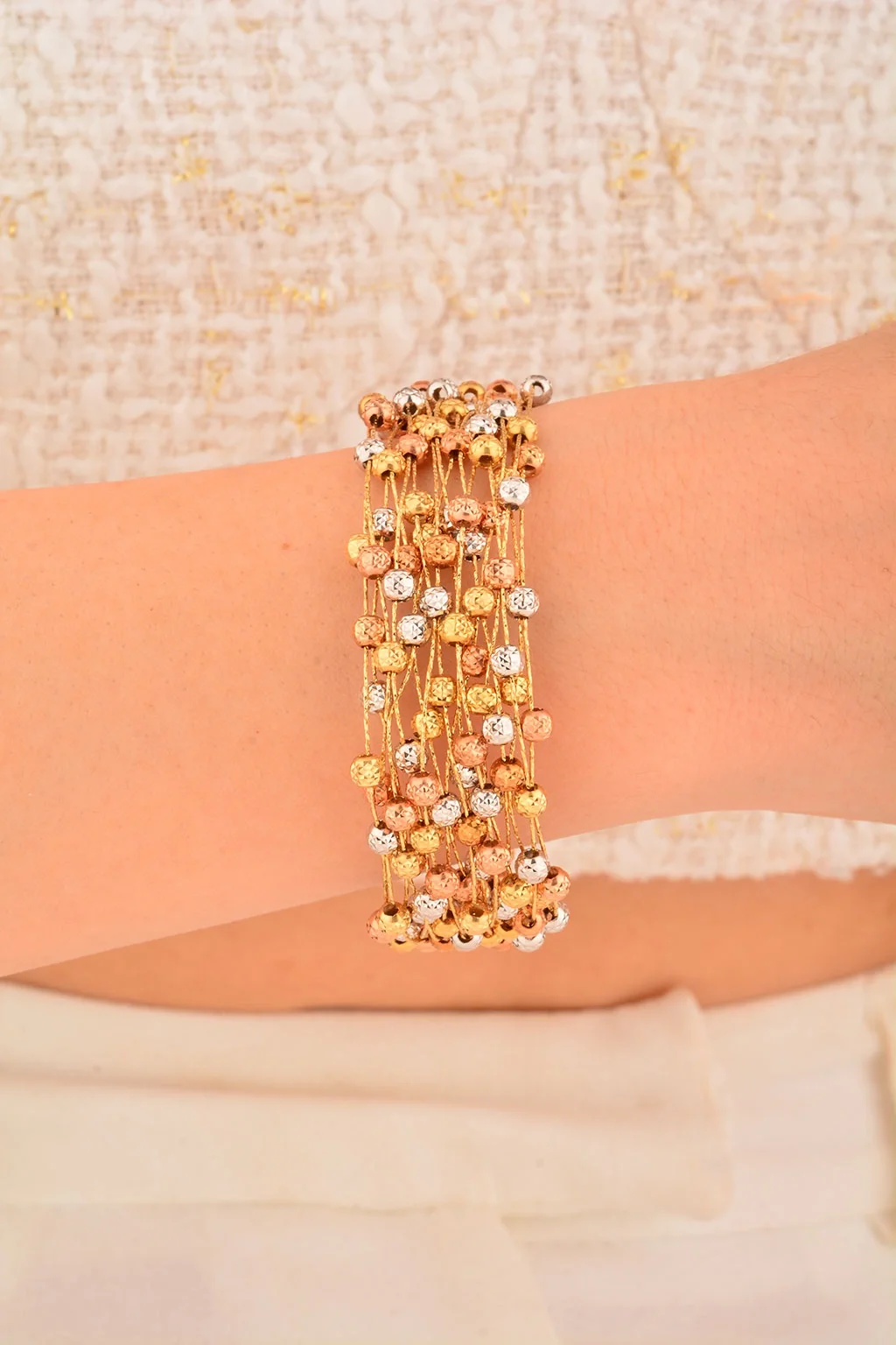 Cebeci 14 Ayar Dorikalı Renkli Toplu Altın Bileklik