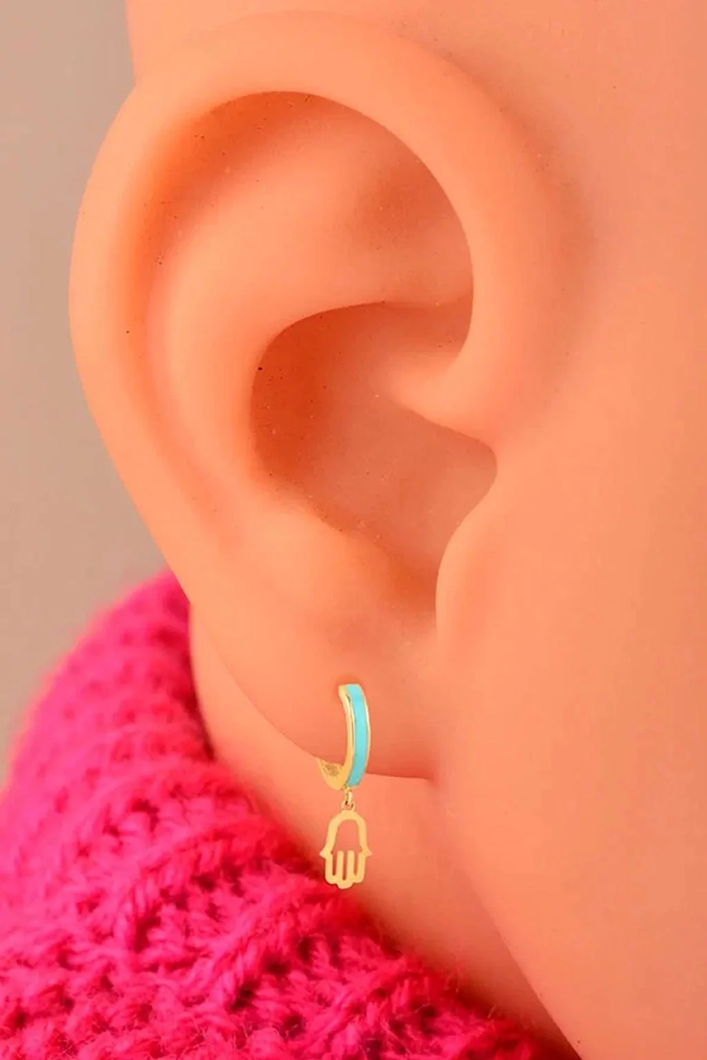 Cebeci 14 Ayar Fatmaanaeli Altın Çocuk Küpe