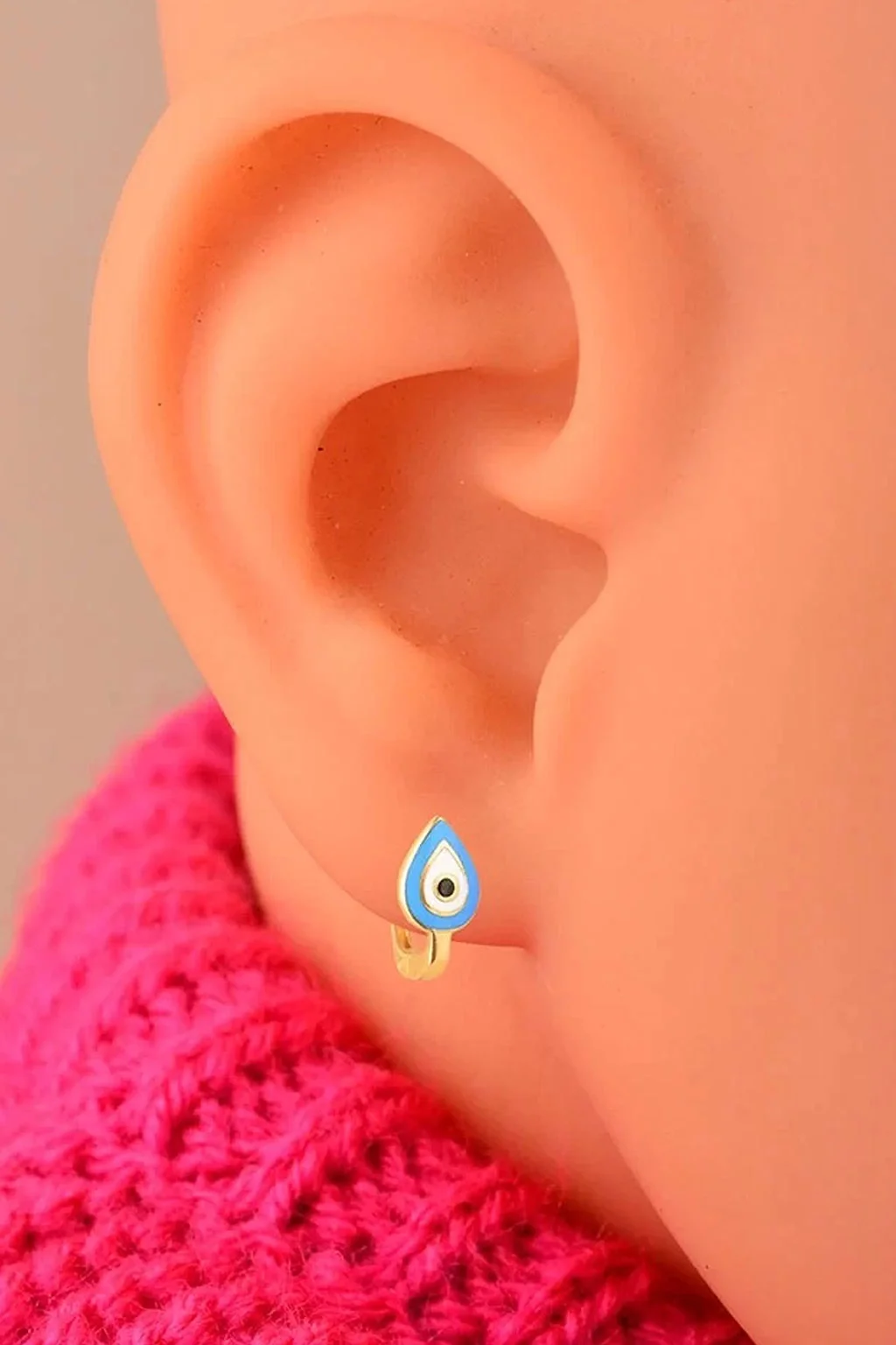 Cebeci 14 Ayar Gözboncuklu Altın Çocuk Küpe